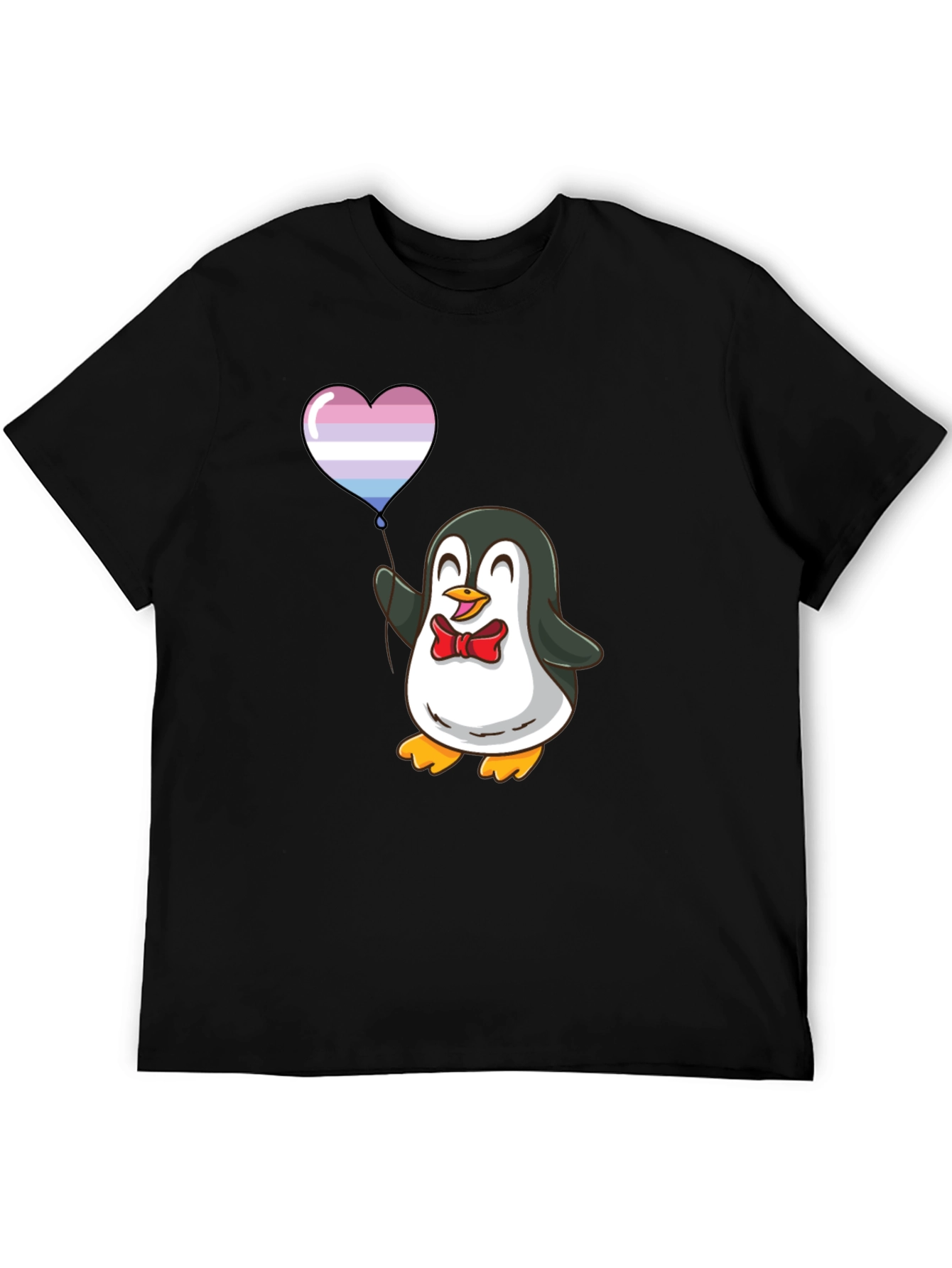 Penguin with Heart Balloon Graphic T-Shirt