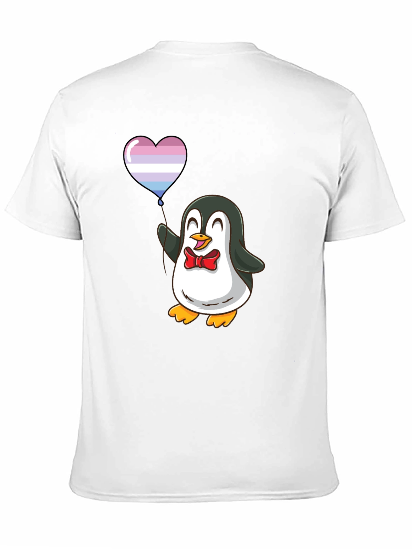 Penguin with Heart Balloon Graphic T-Shirt