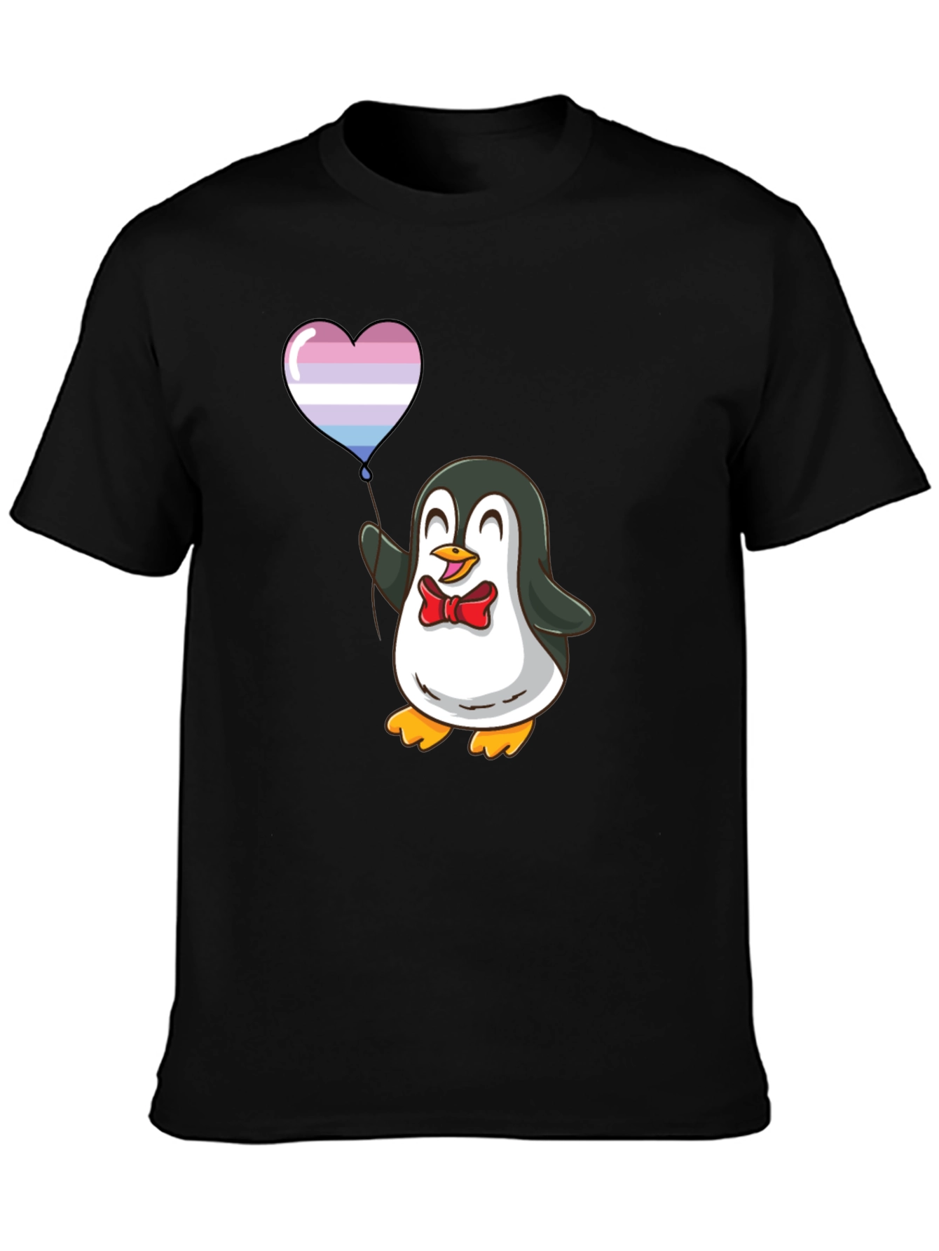 Penguin with Heart Balloon Graphic T-Shirt