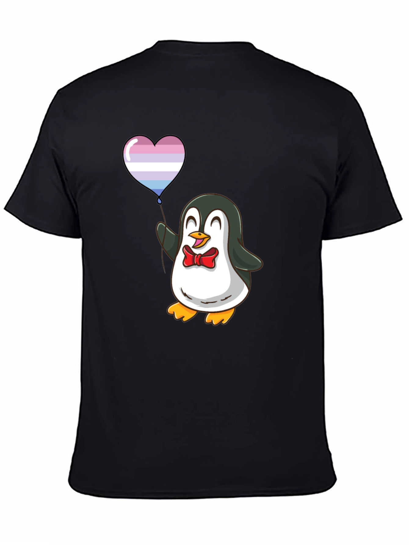 Penguin with Heart Balloon Graphic T-Shirt