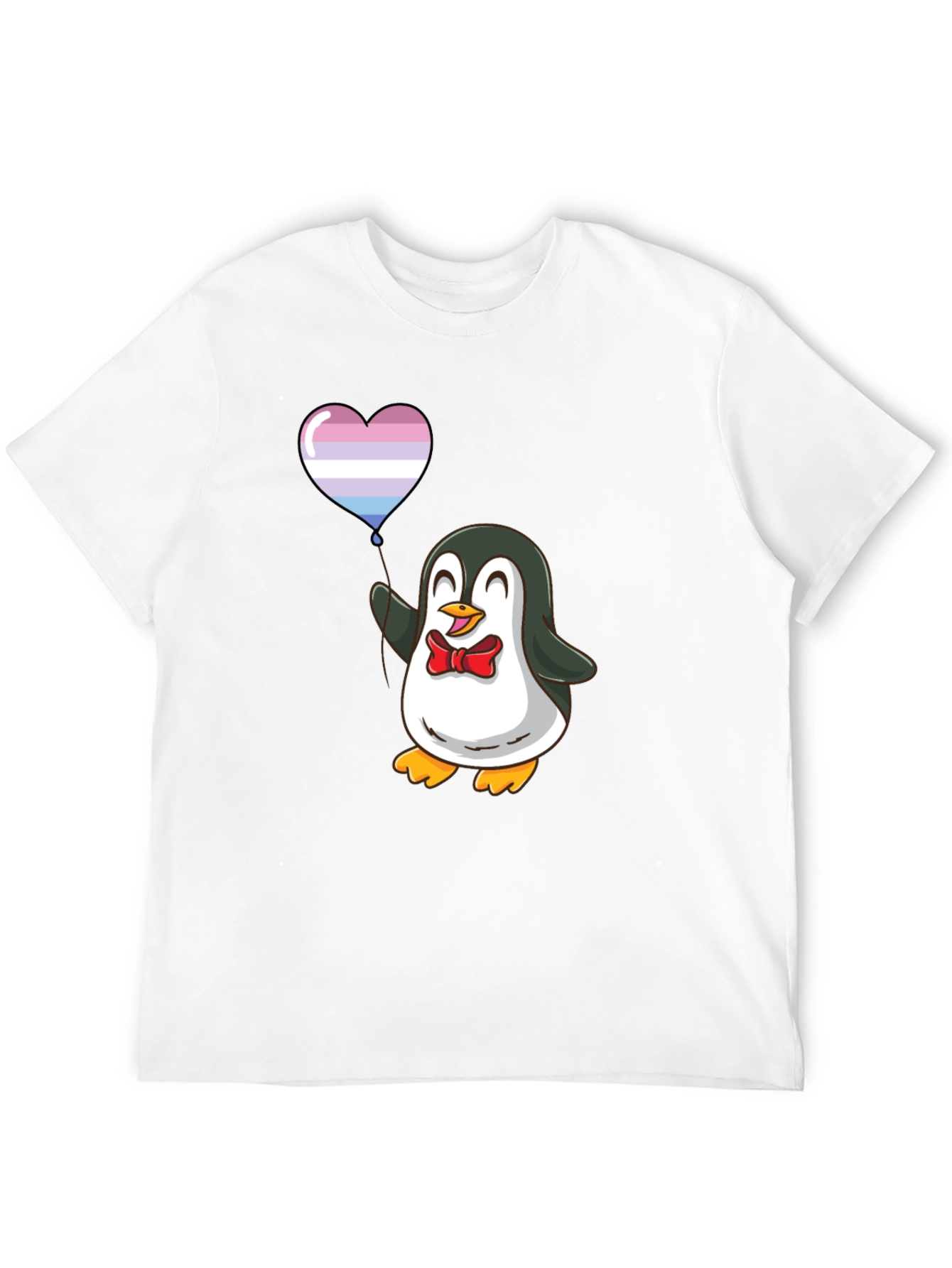 Penguin with Heart Balloon Graphic T-Shirt