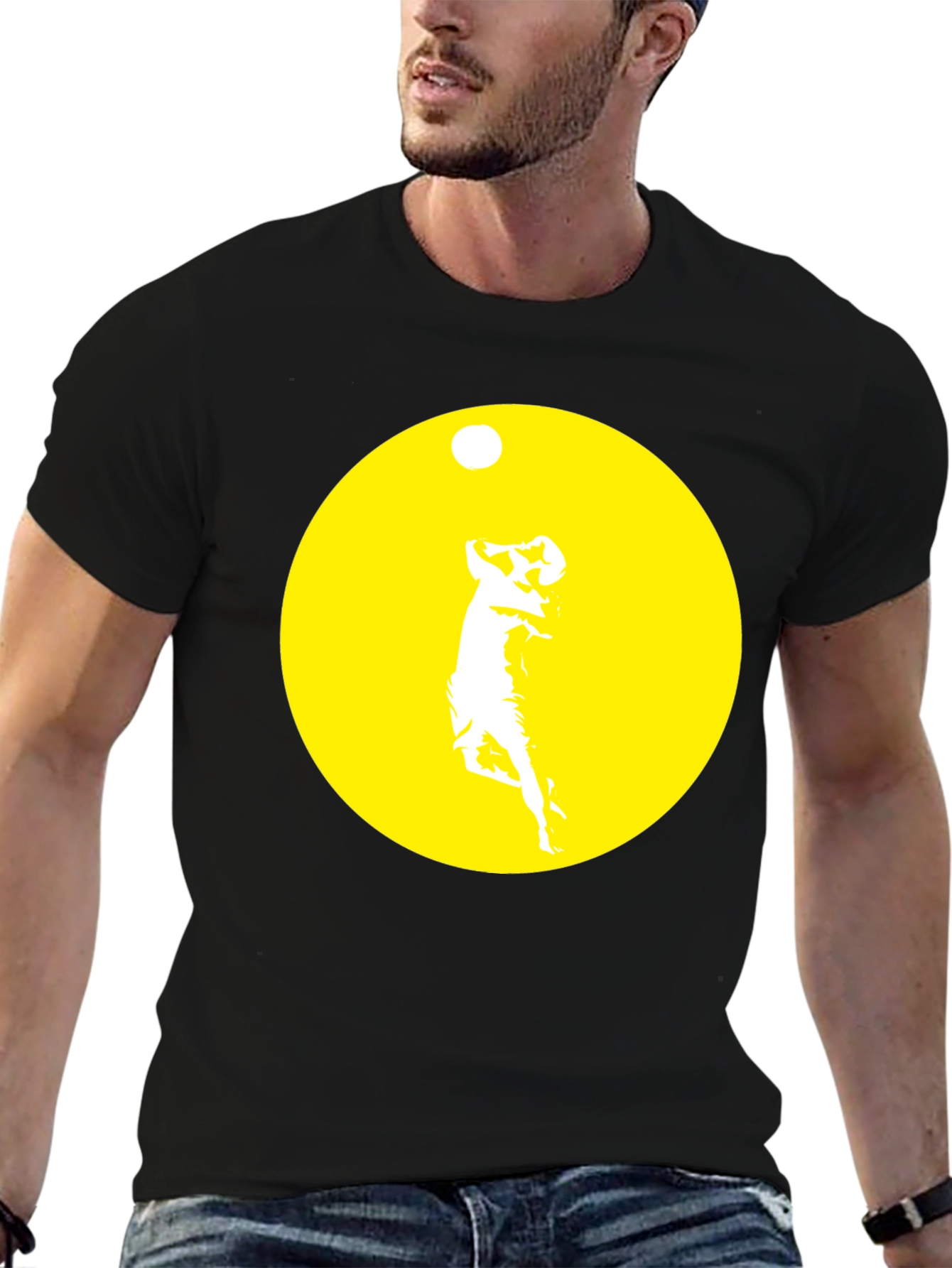 Graphic Tee: Golfer Silhouette on Black