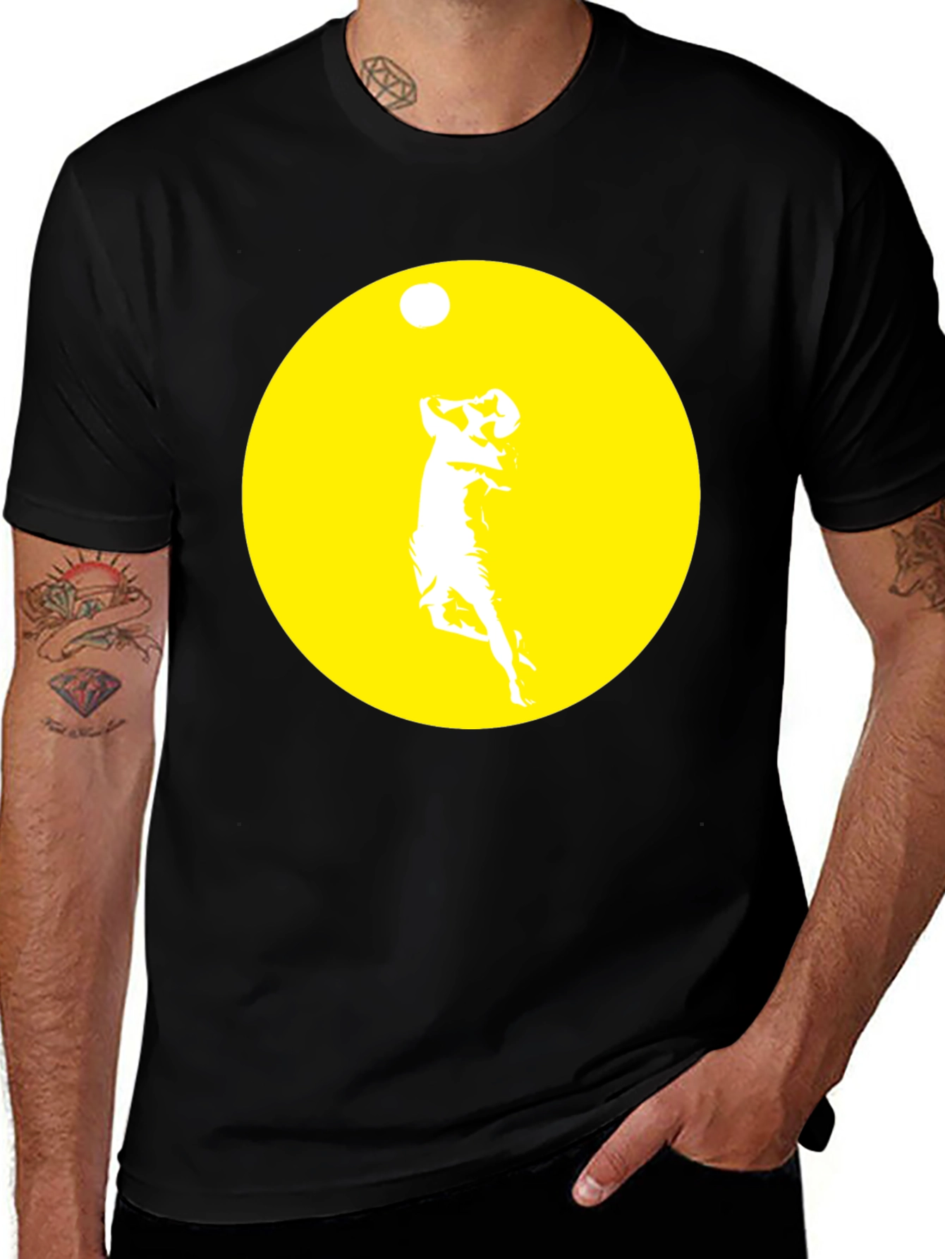 Graphic Tee: Golfer Silhouette on Black