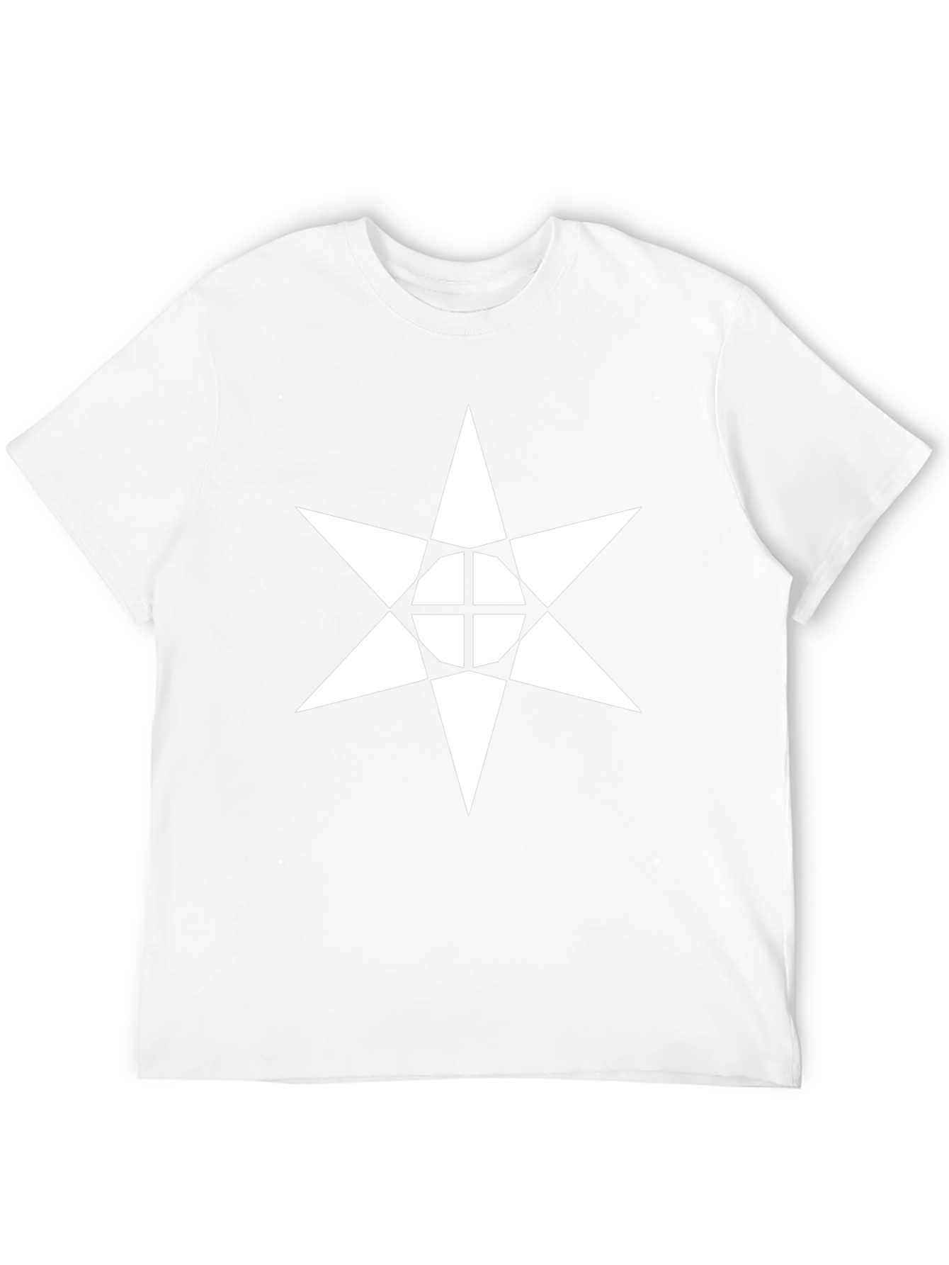 Geometric Star Design Black Cotton Tee