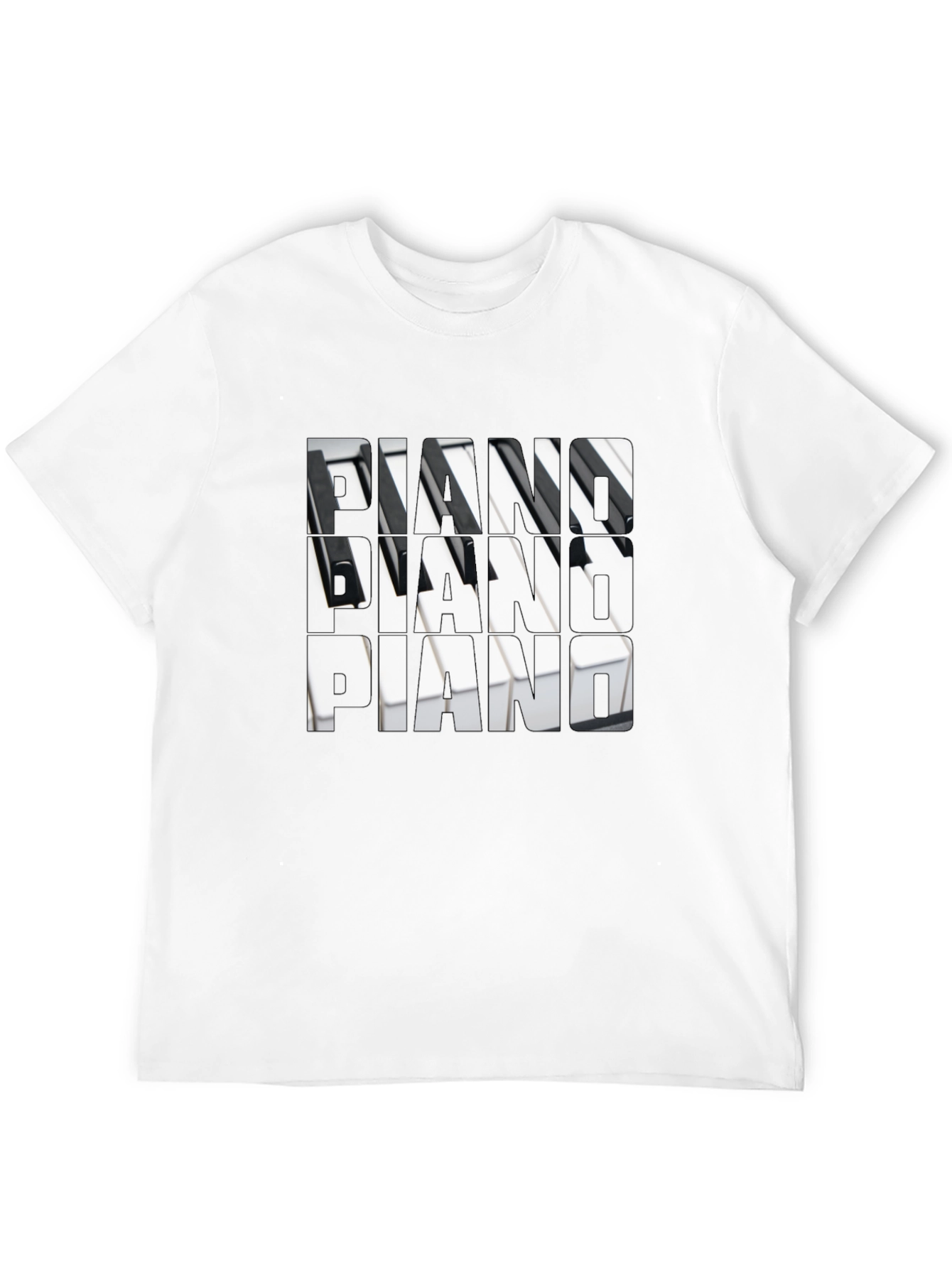 Piano Keys T-Shirt - Musical Notes Tee