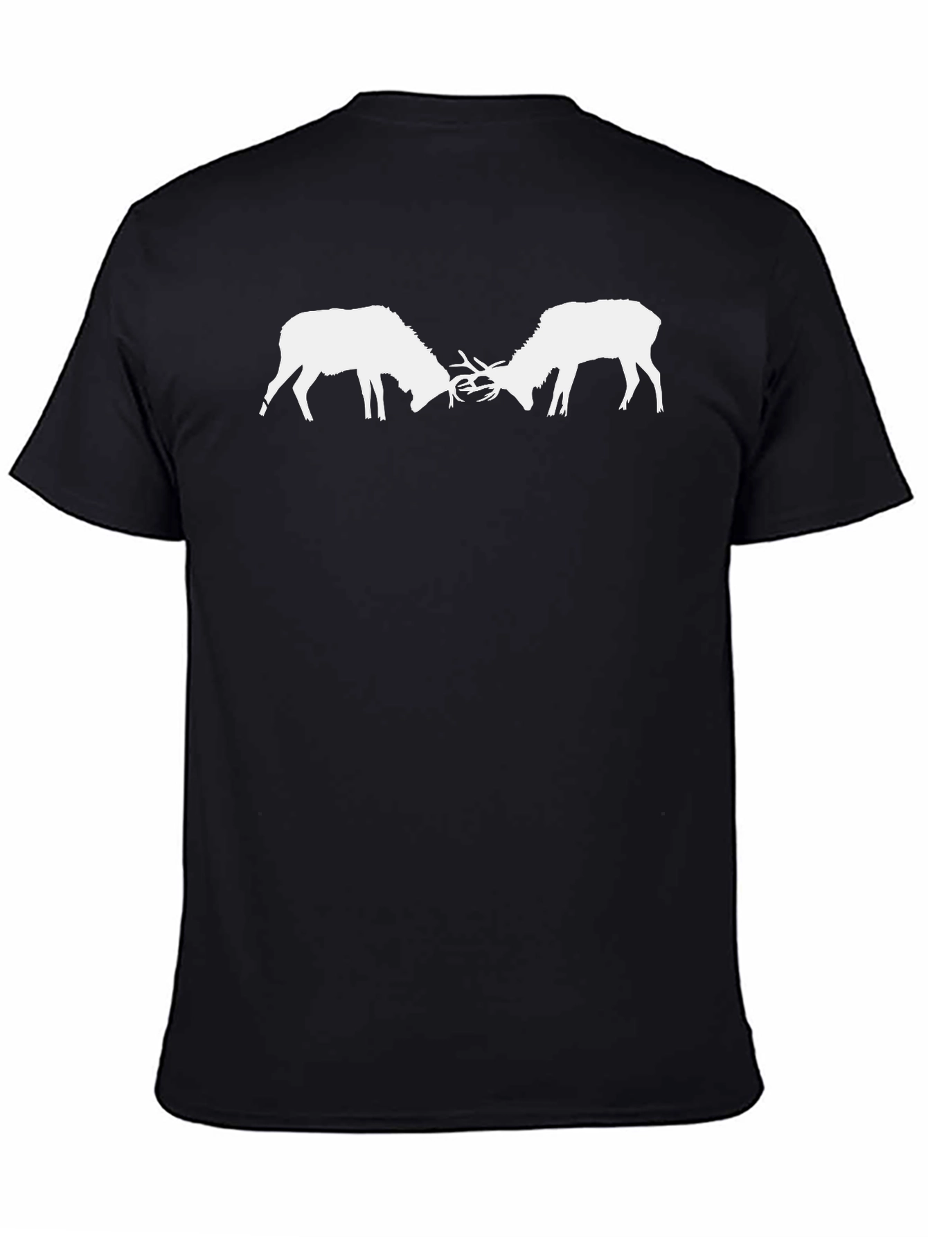 Duelling Deer Graphic Tee - Mens Black T-Shirt