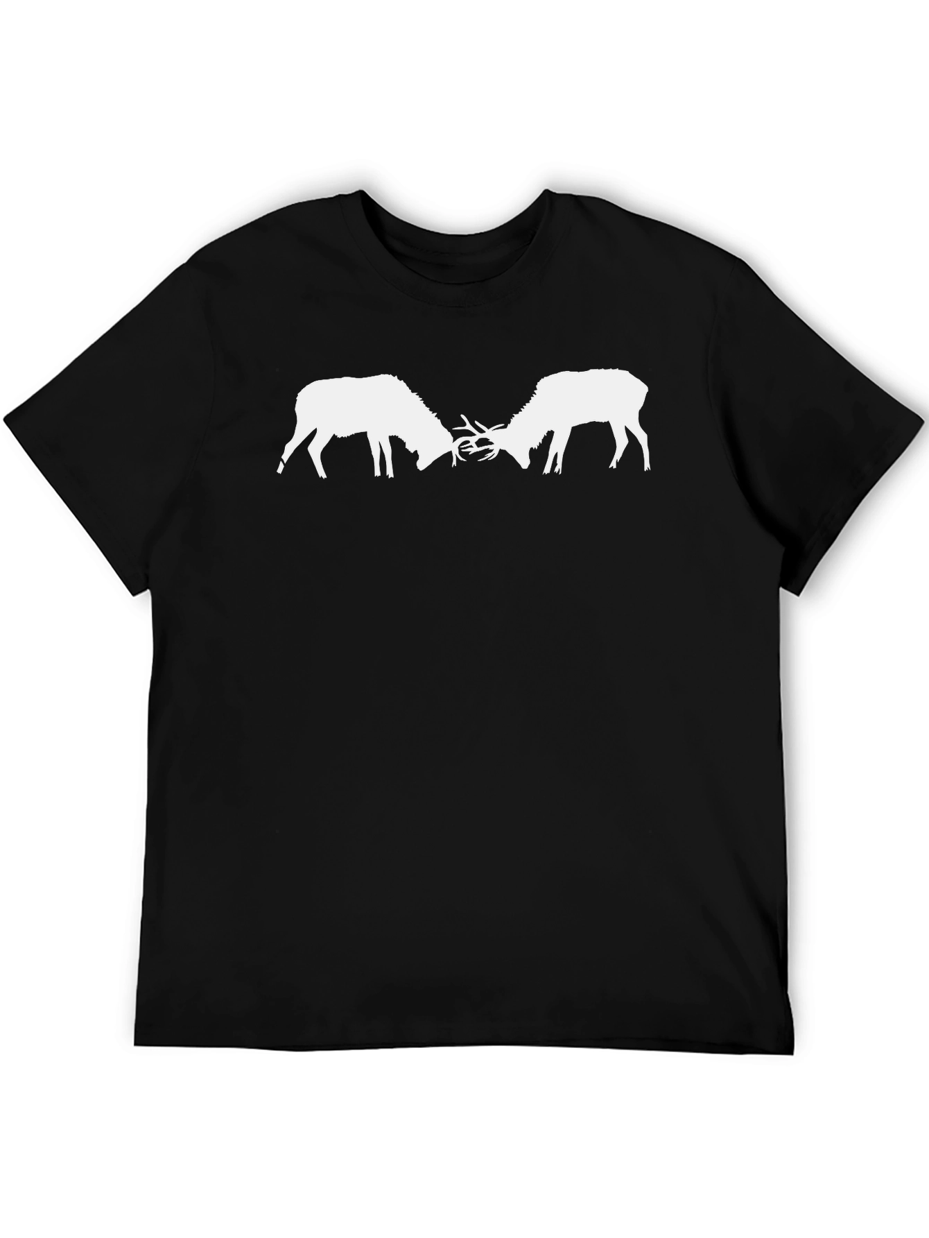 Duelling Deer Graphic Tee - Mens Black T-Shirt