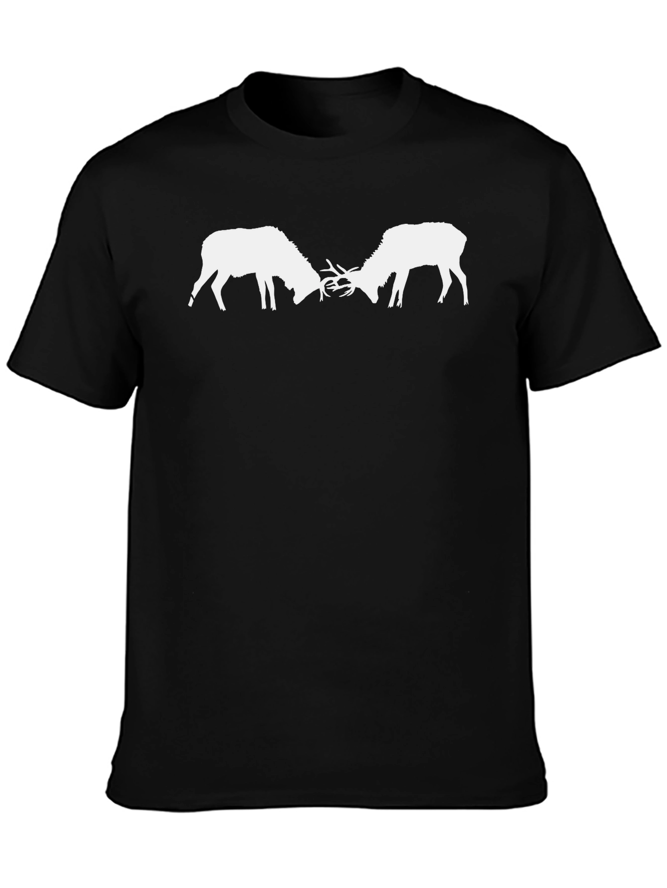 Duelling Deer Graphic Tee - Mens Black T-Shirt