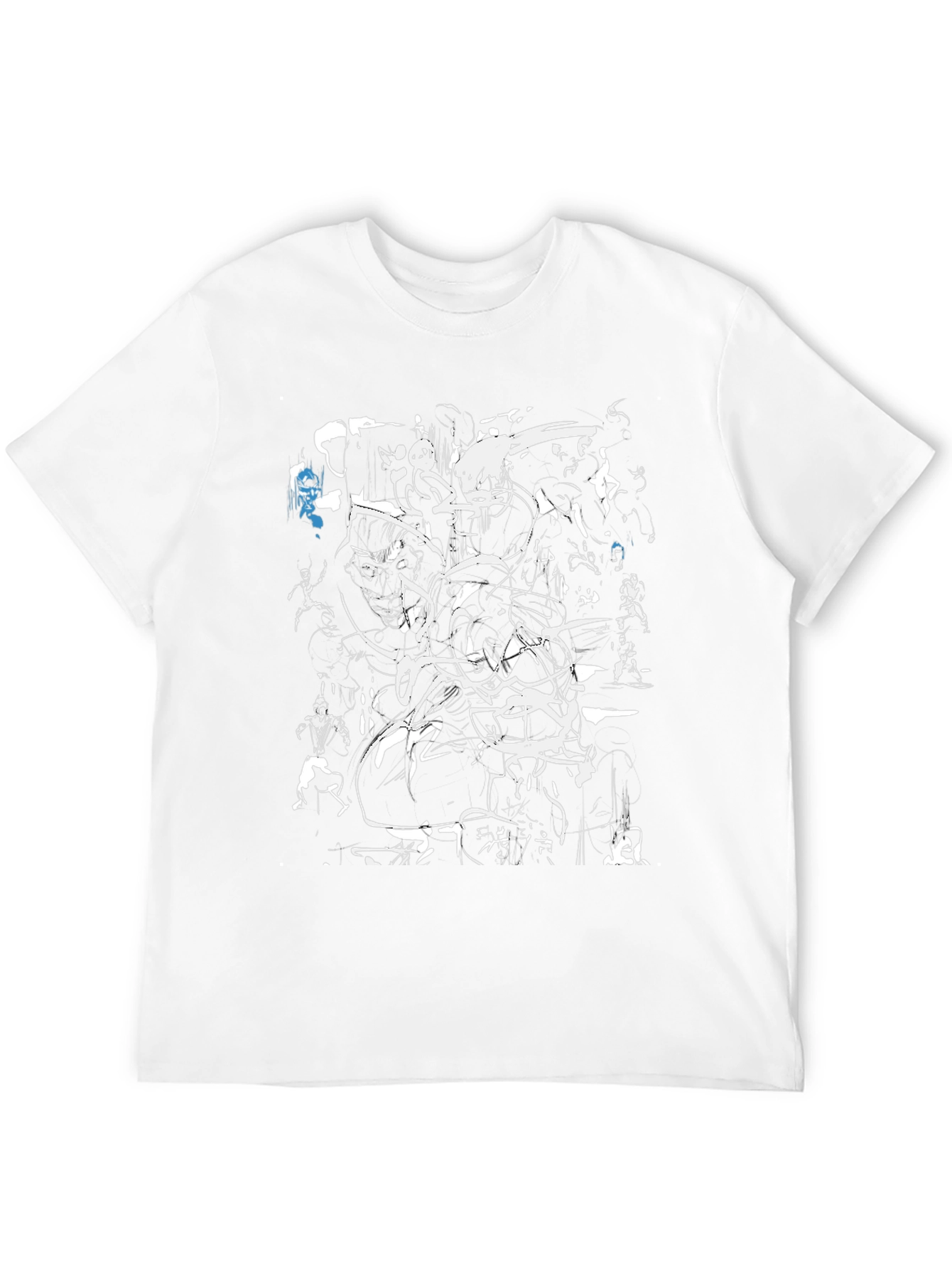 Abstract Ink Splatter Graphic T-Shirt - Black