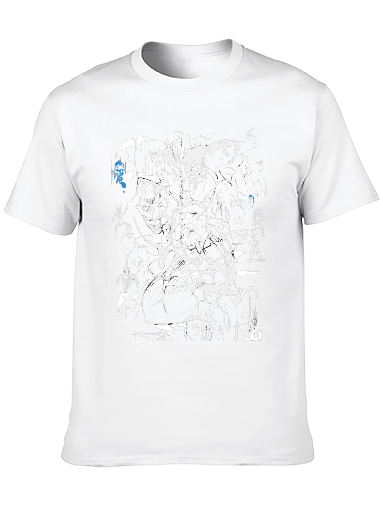 Abstract Ink Splatter Graphic T-Shirt - Black
