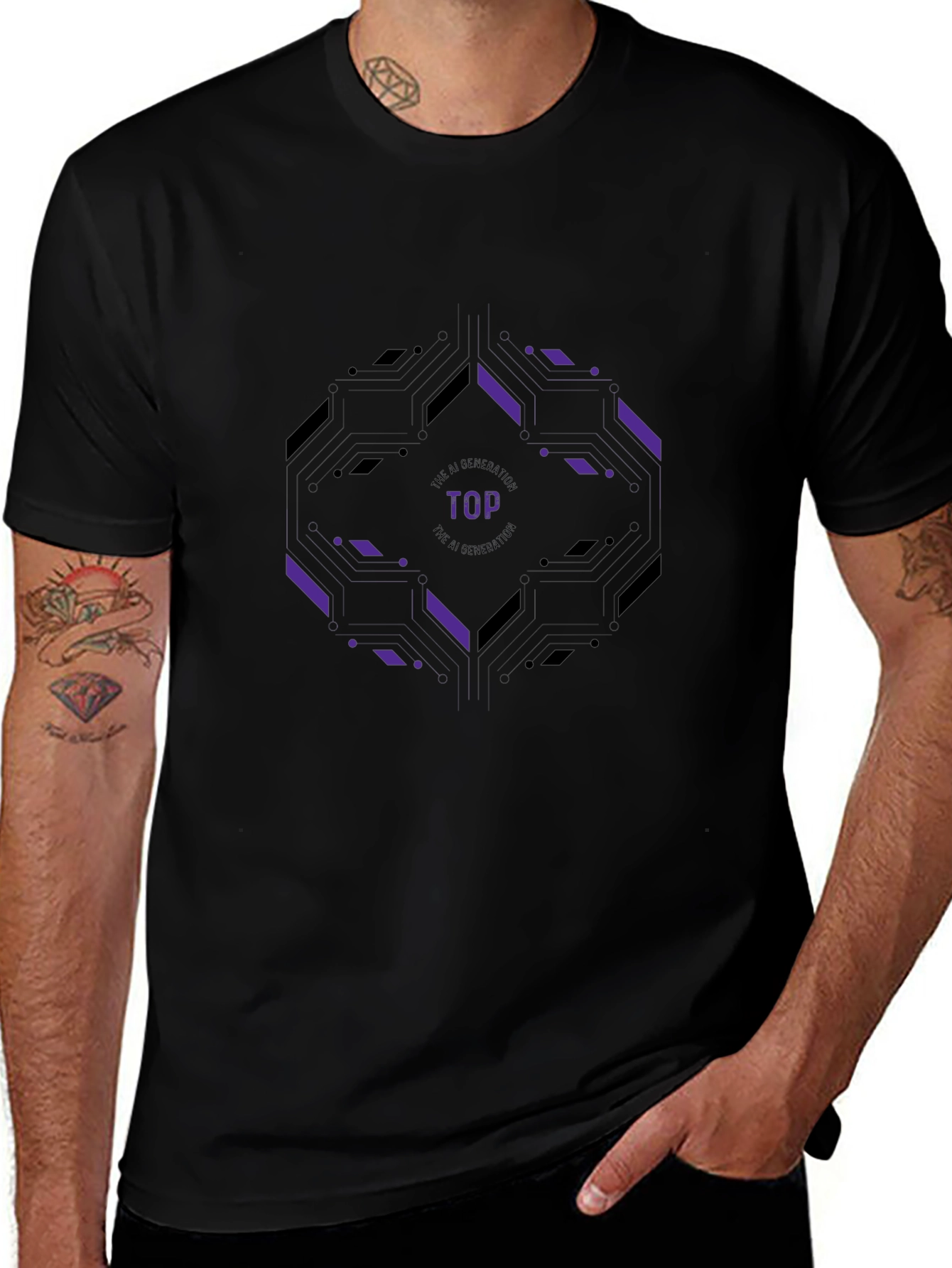 AI Generation Top T-Shirt - Modern Tech Style
