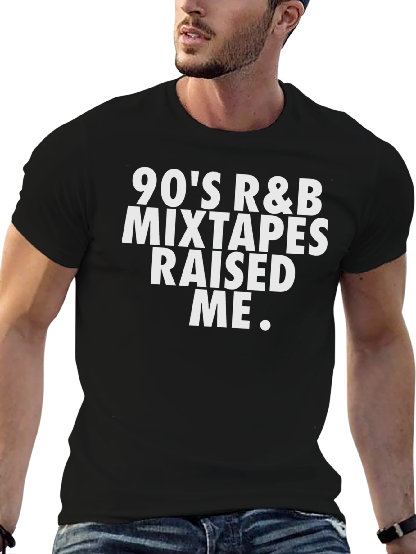 90s R&B Mixtapes Raised Me Black T-Shirt
