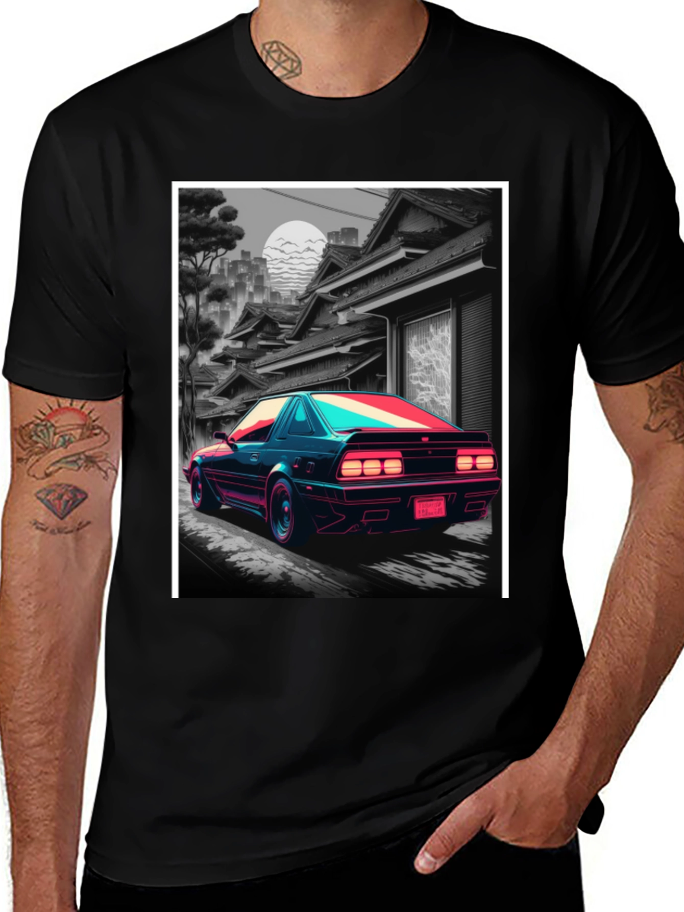 Retro Car T-Shirt - Synthwave Japanese Street Style