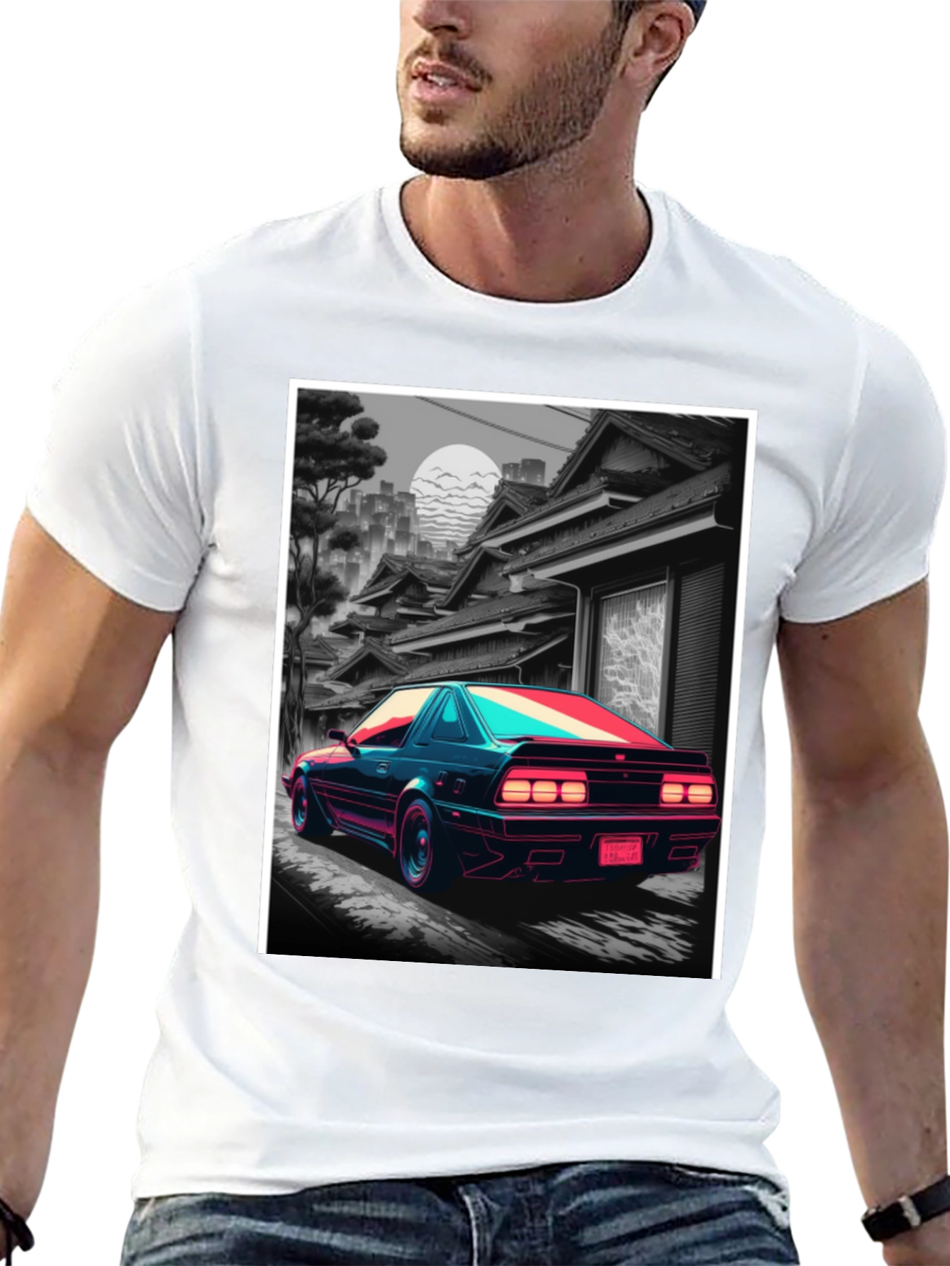 Retro Car T-Shirt - Synthwave Japanese Street Style