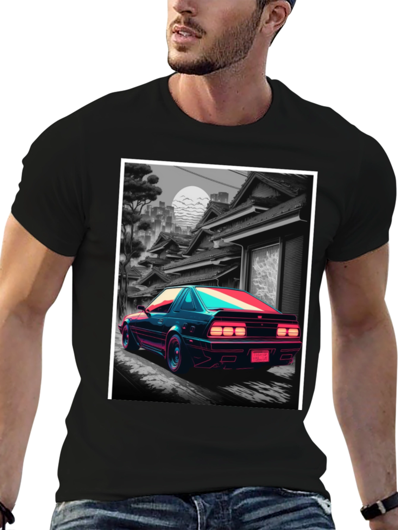 Retro Car T-Shirt - Synthwave Japanese Street Style