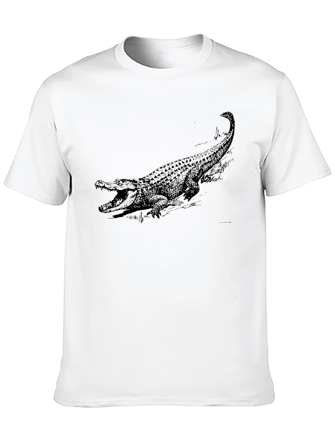 Black Crocodile Graphic Tee - Bold Reptile Design