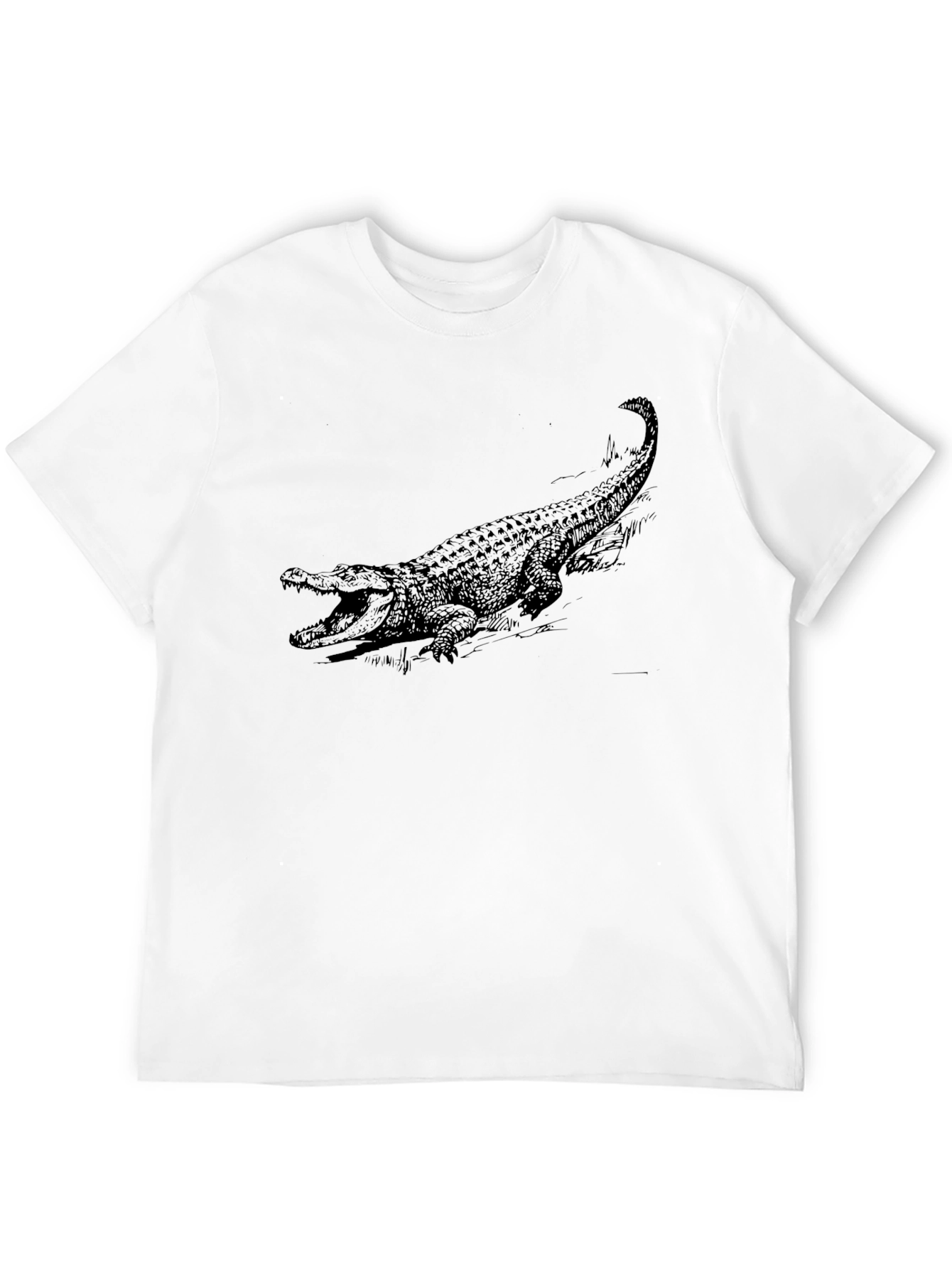 Black Crocodile Graphic Tee - Bold Reptile Design