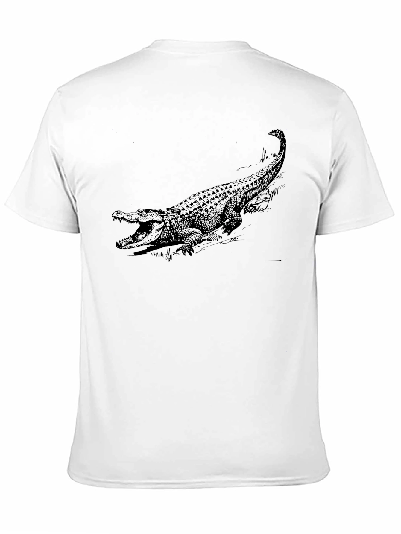 Black Crocodile Graphic Tee - Bold Reptile Design