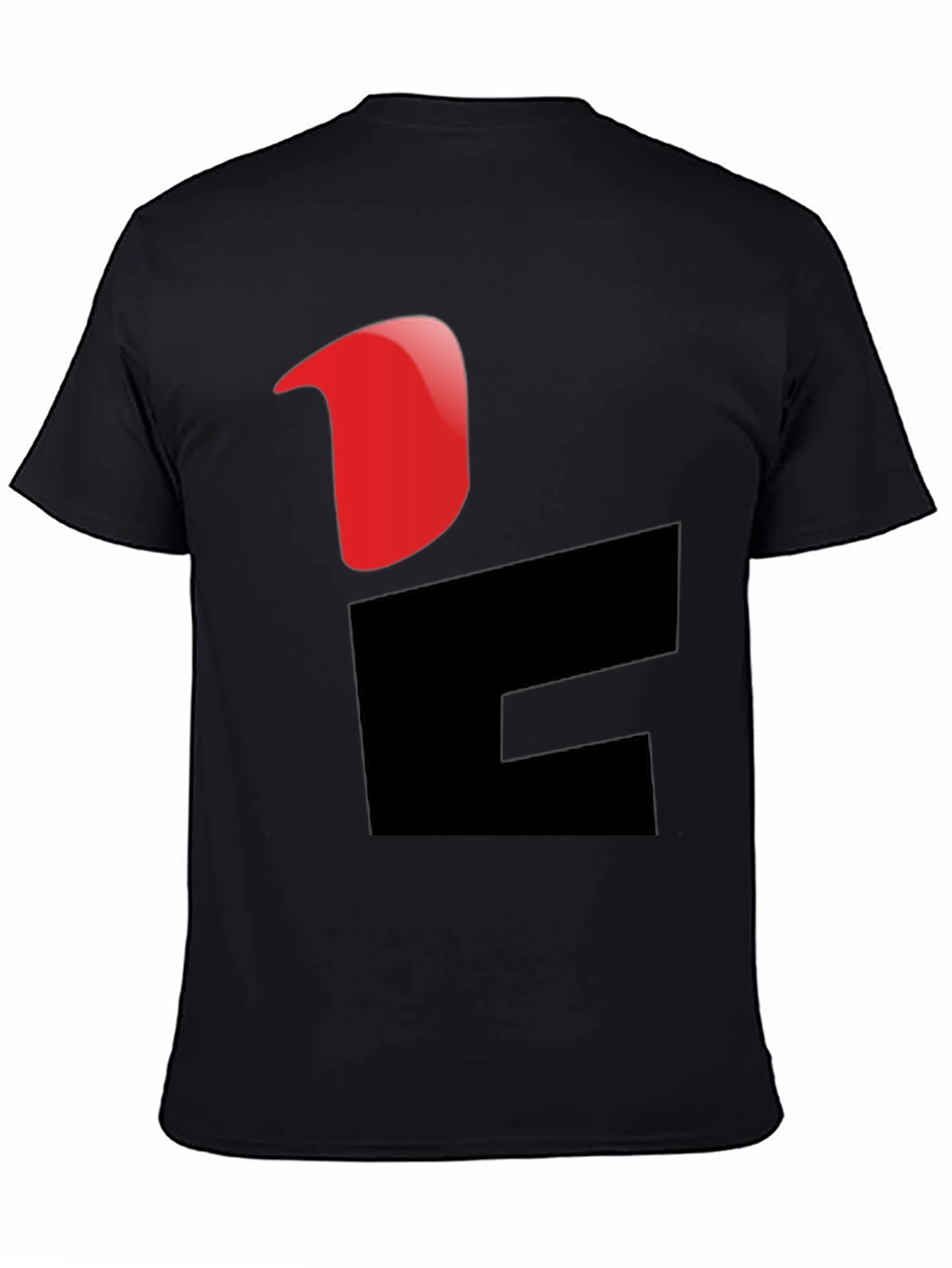 Modern Graphic Tee - Red & Black Design