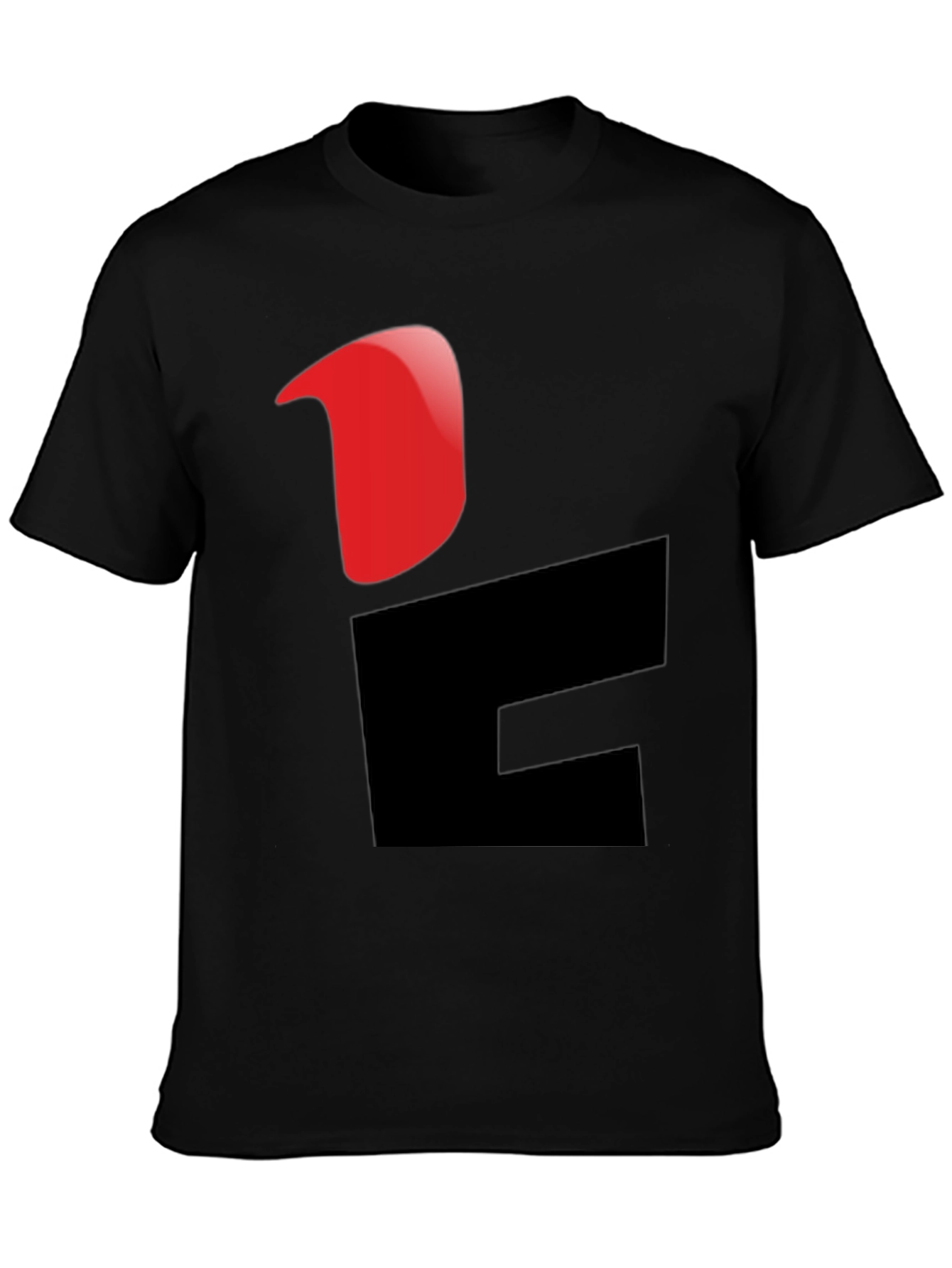 Modern Graphic Tee - Red & Black Design