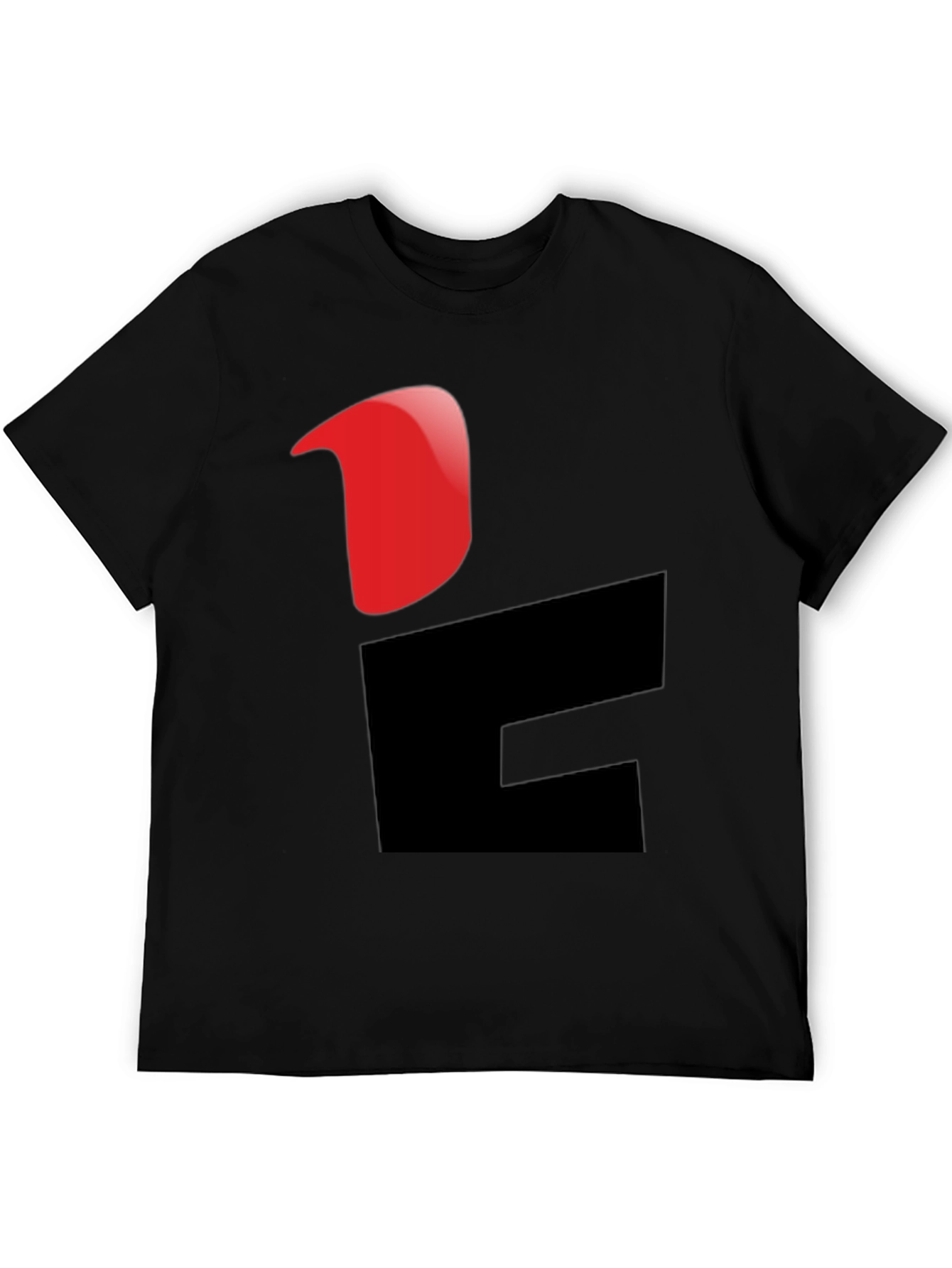 Modern Graphic Tee - Red & Black Design