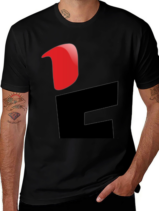 Modern Graphic Tee - Red & Black Design