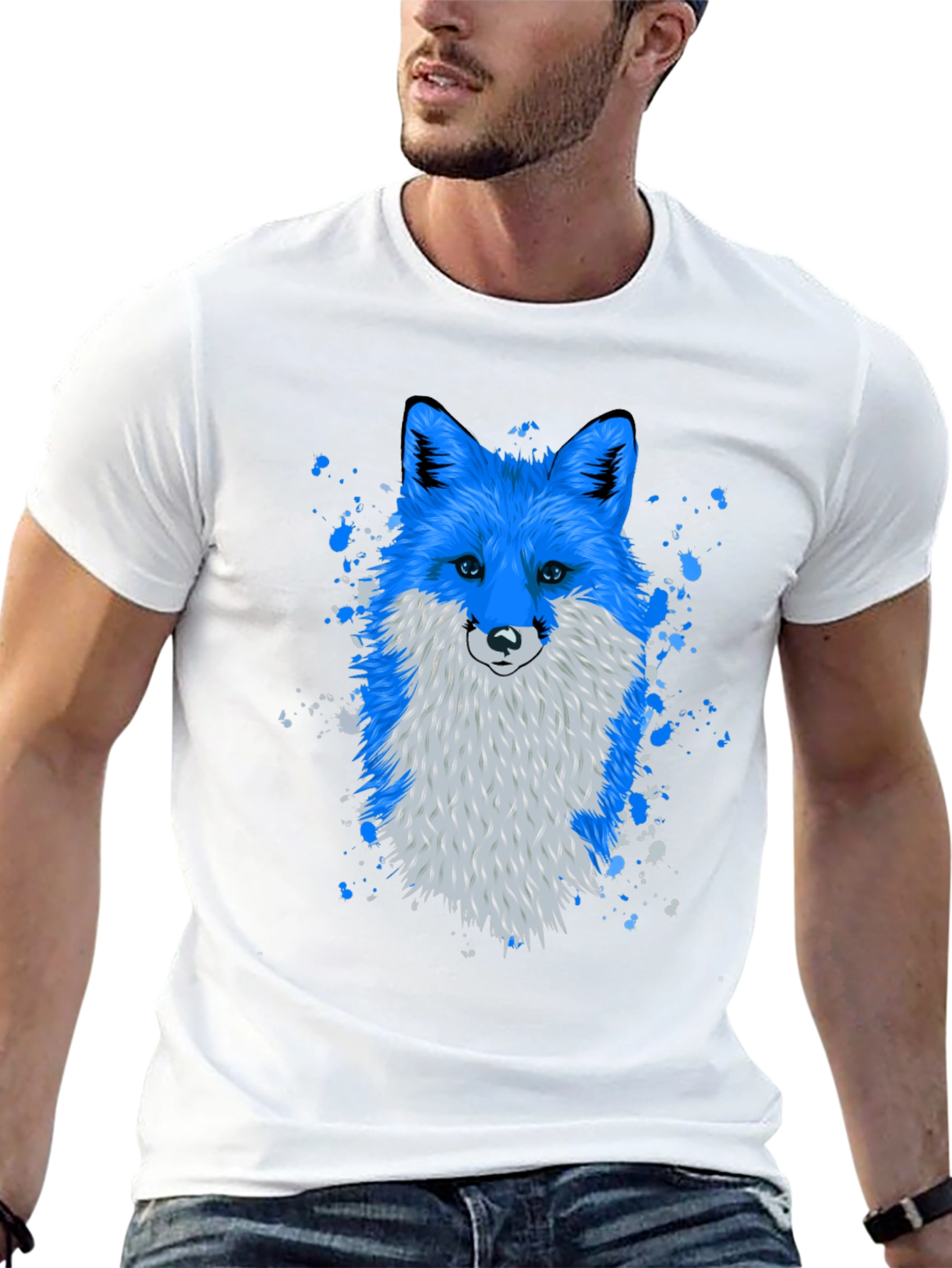 Blue Fox Graphic Tee - Stylish & Unique Design