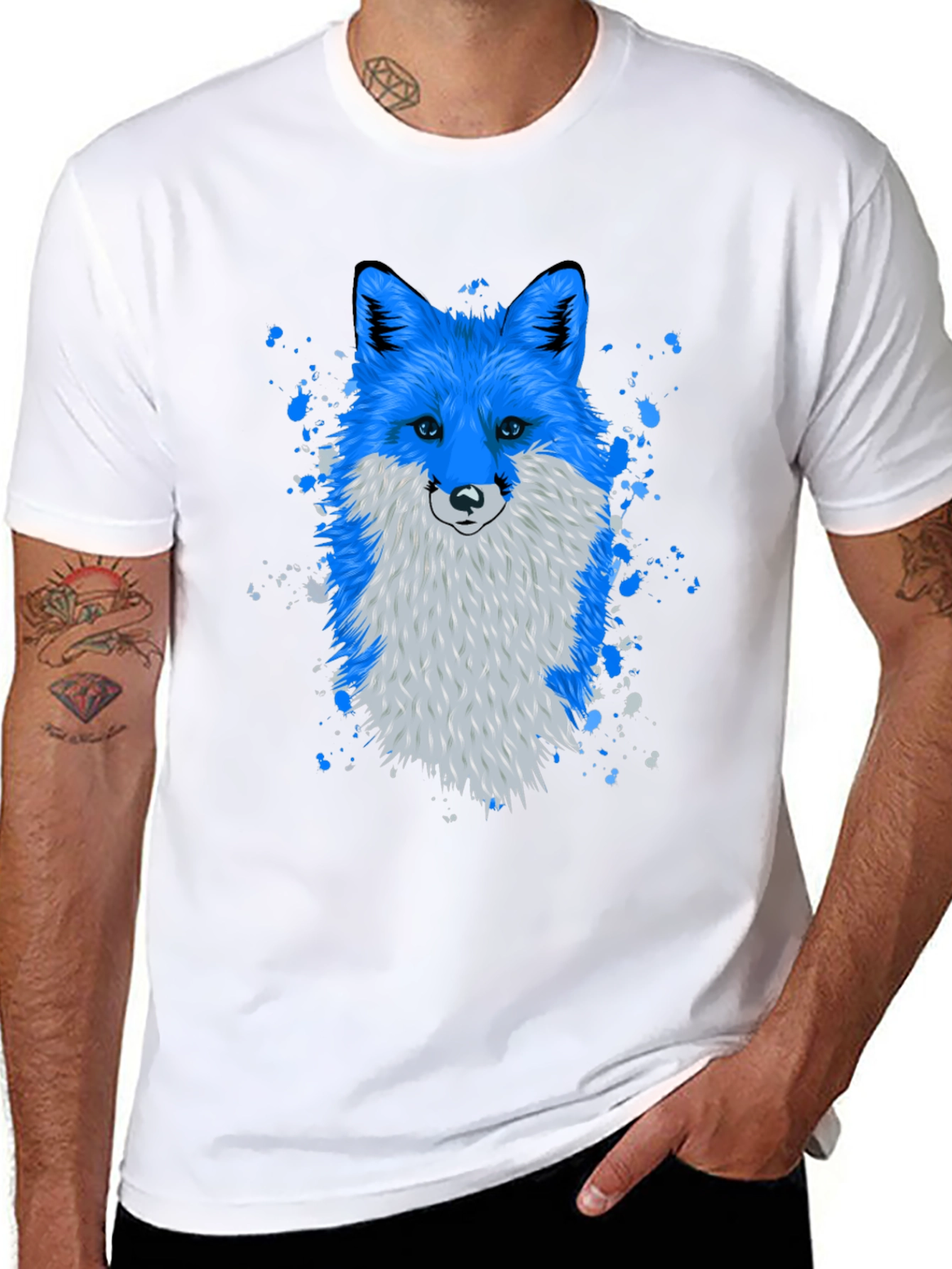 Blue Fox Graphic Tee - Stylish & Unique Design