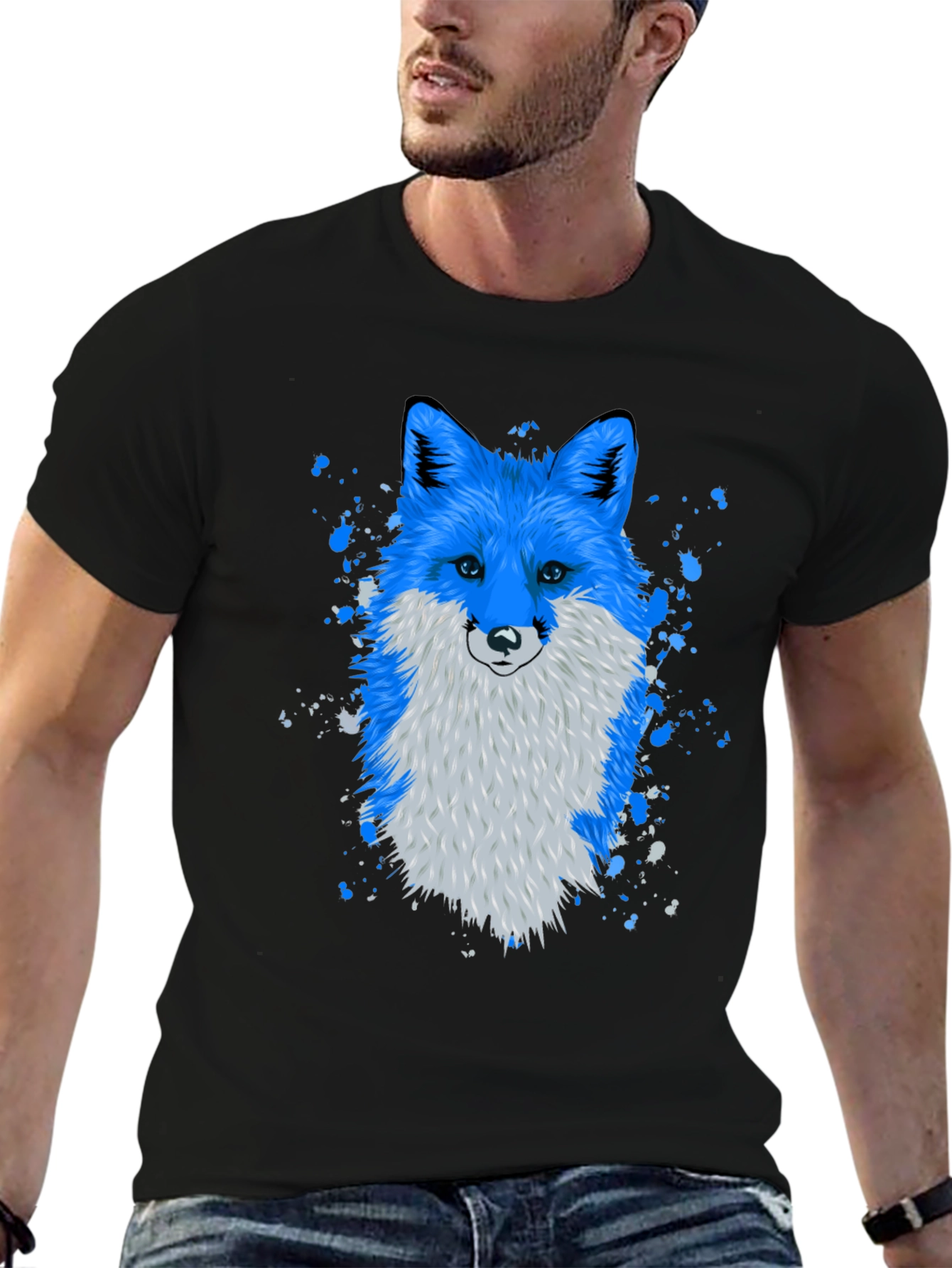 Blue Fox Graphic Tee - Stylish & Unique Design