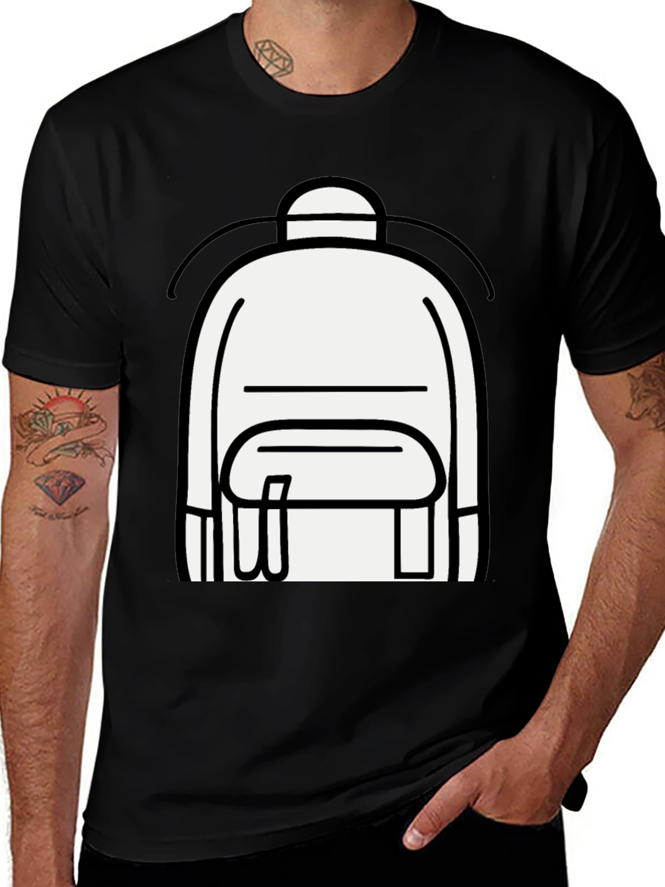 Graphic Backpack Tee - Bold Style Everyday Wear