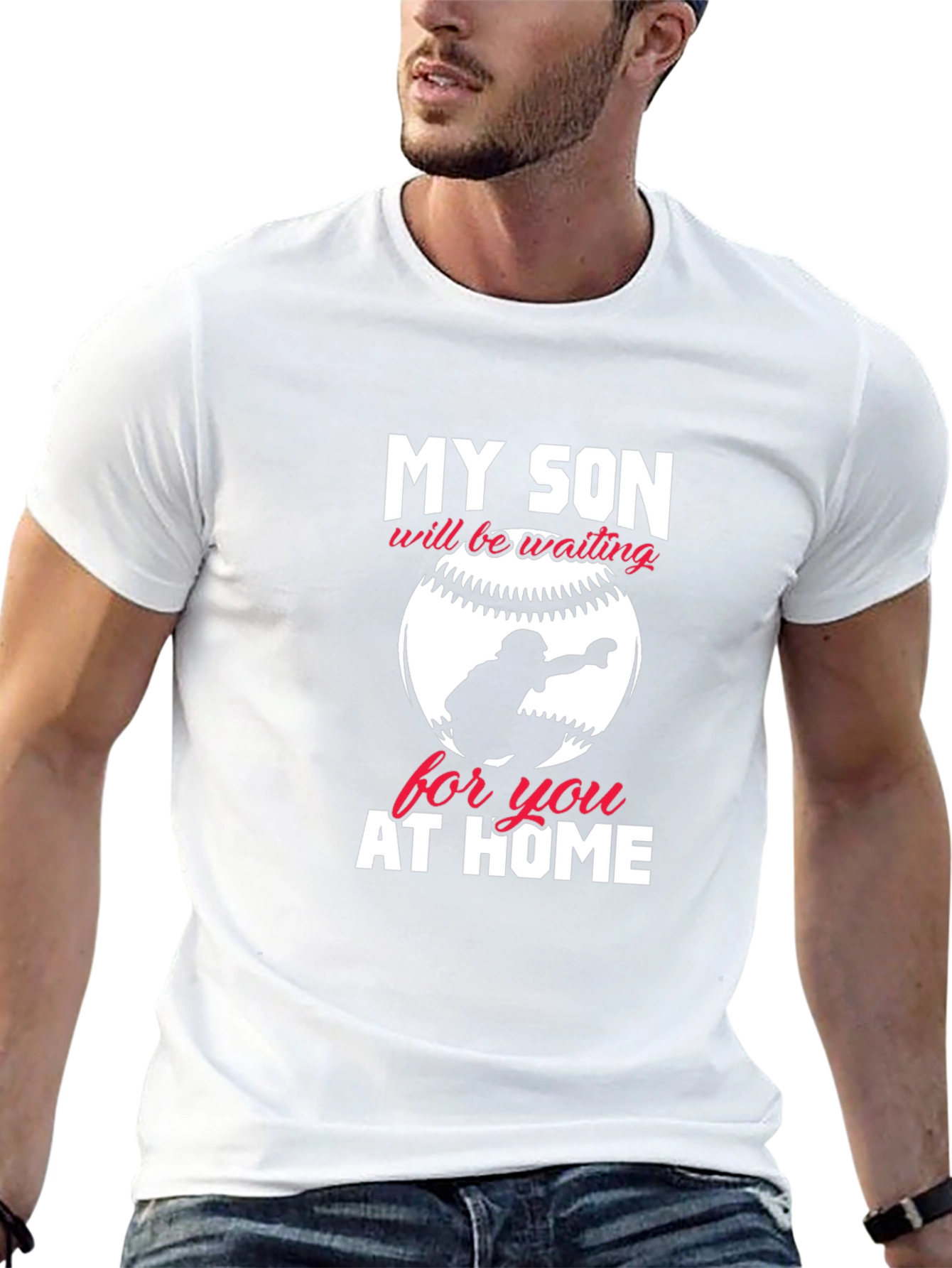 My Son Will Be Waiting Baseball T-Shirt