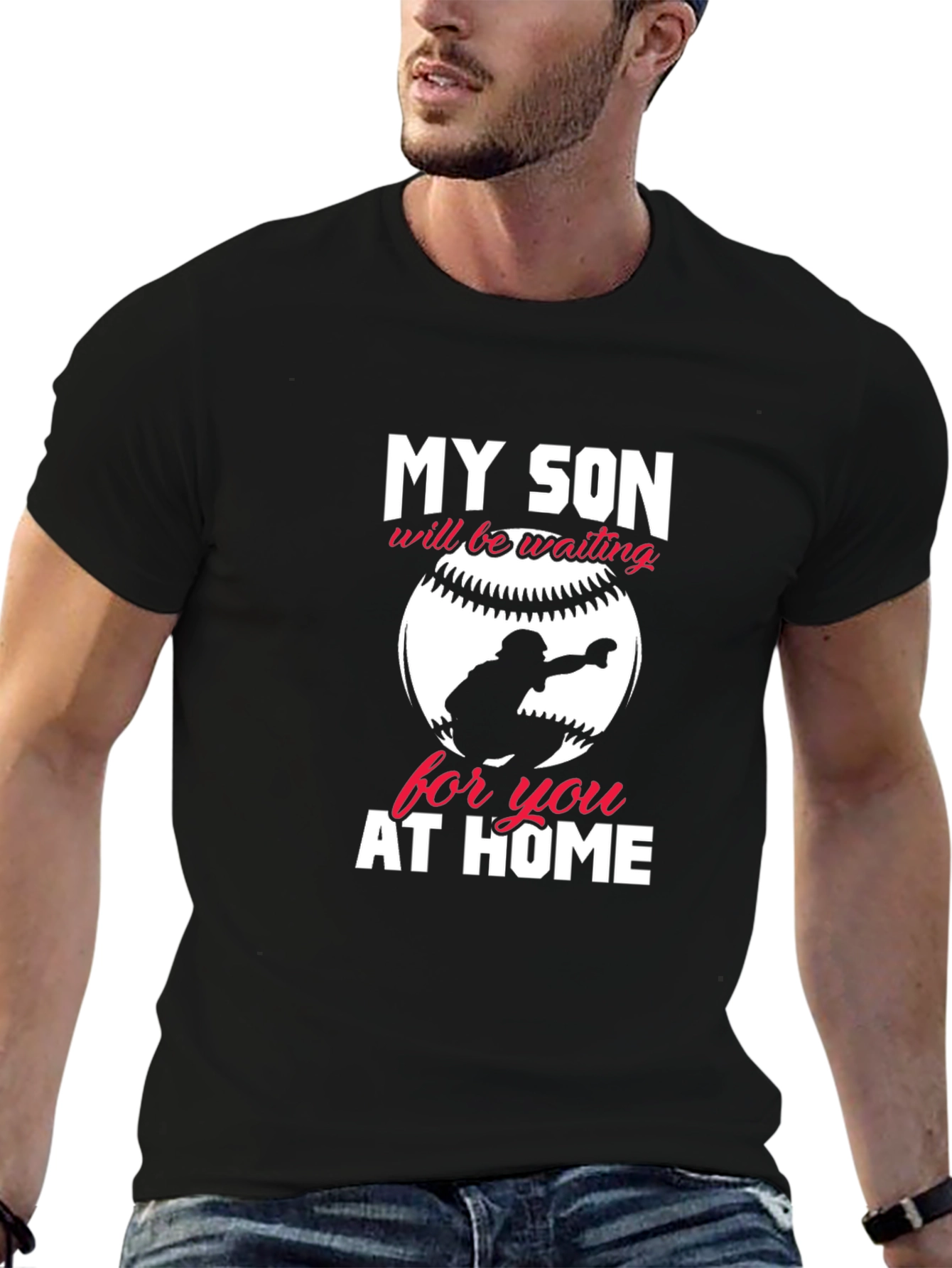 My Son Will Be Waiting Baseball T-Shirt