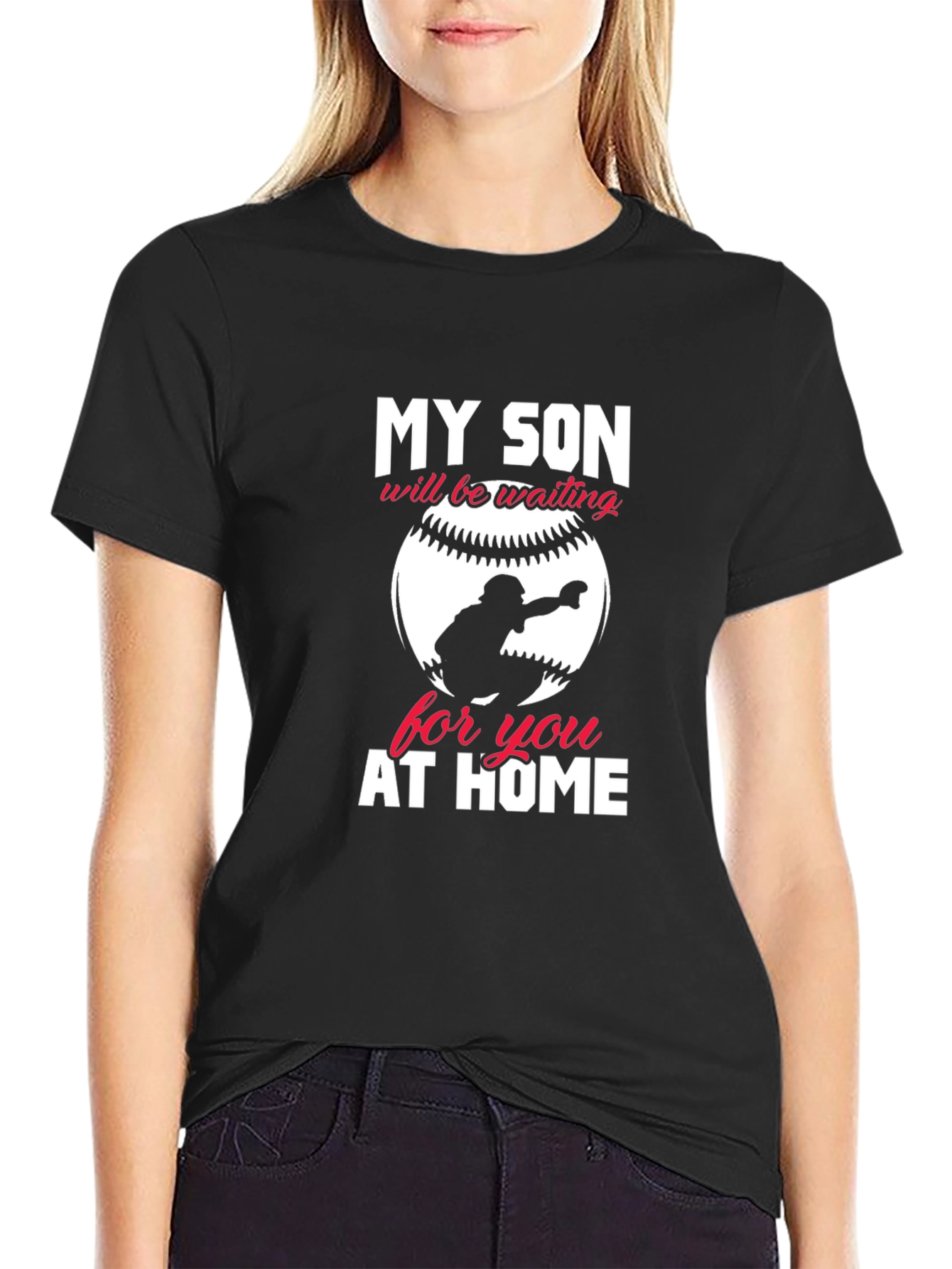 My Son Will Be Waiting Baseball T-Shirt