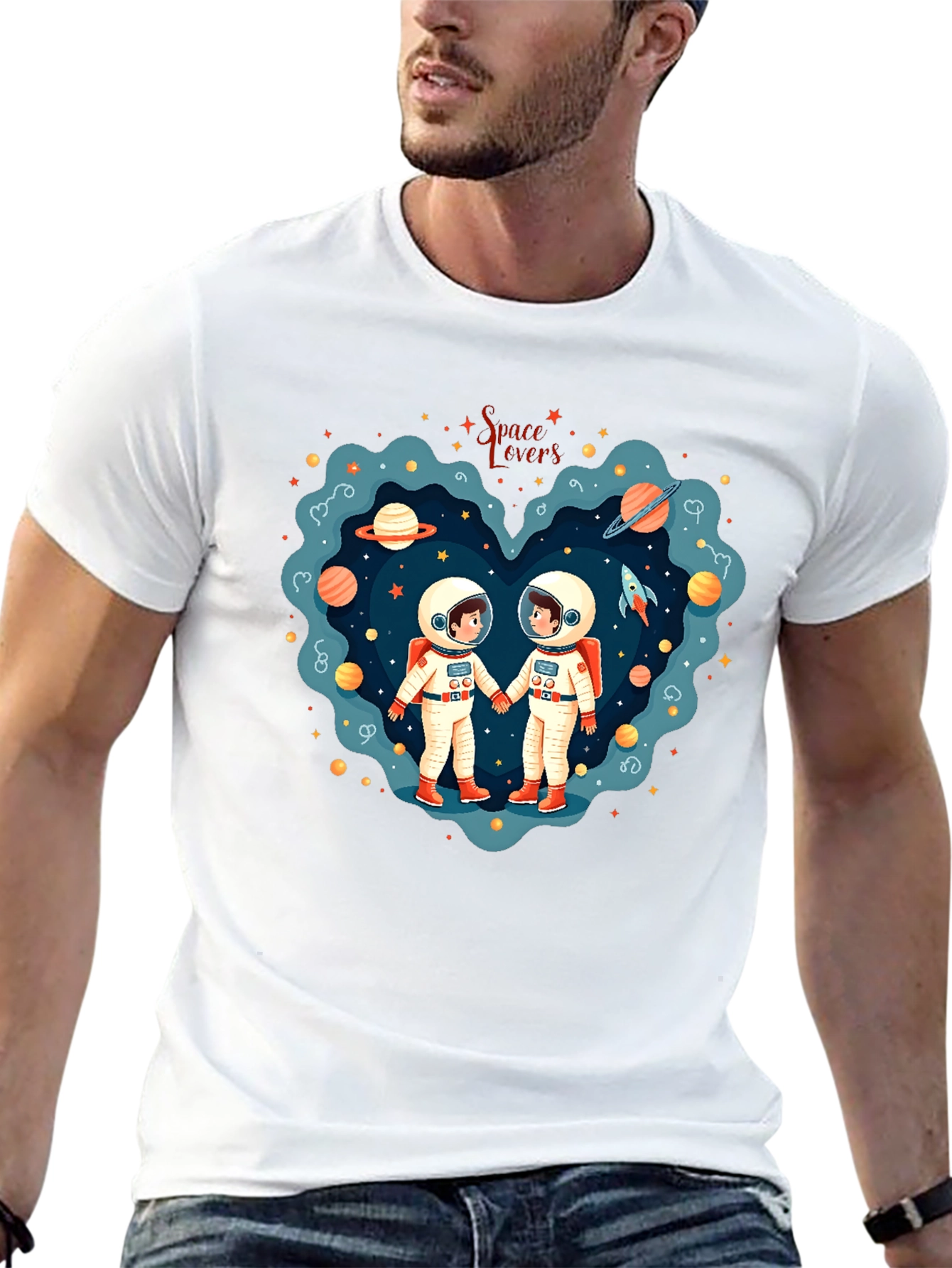 Space Lovers T-Shirt - Astronaut Couple Design