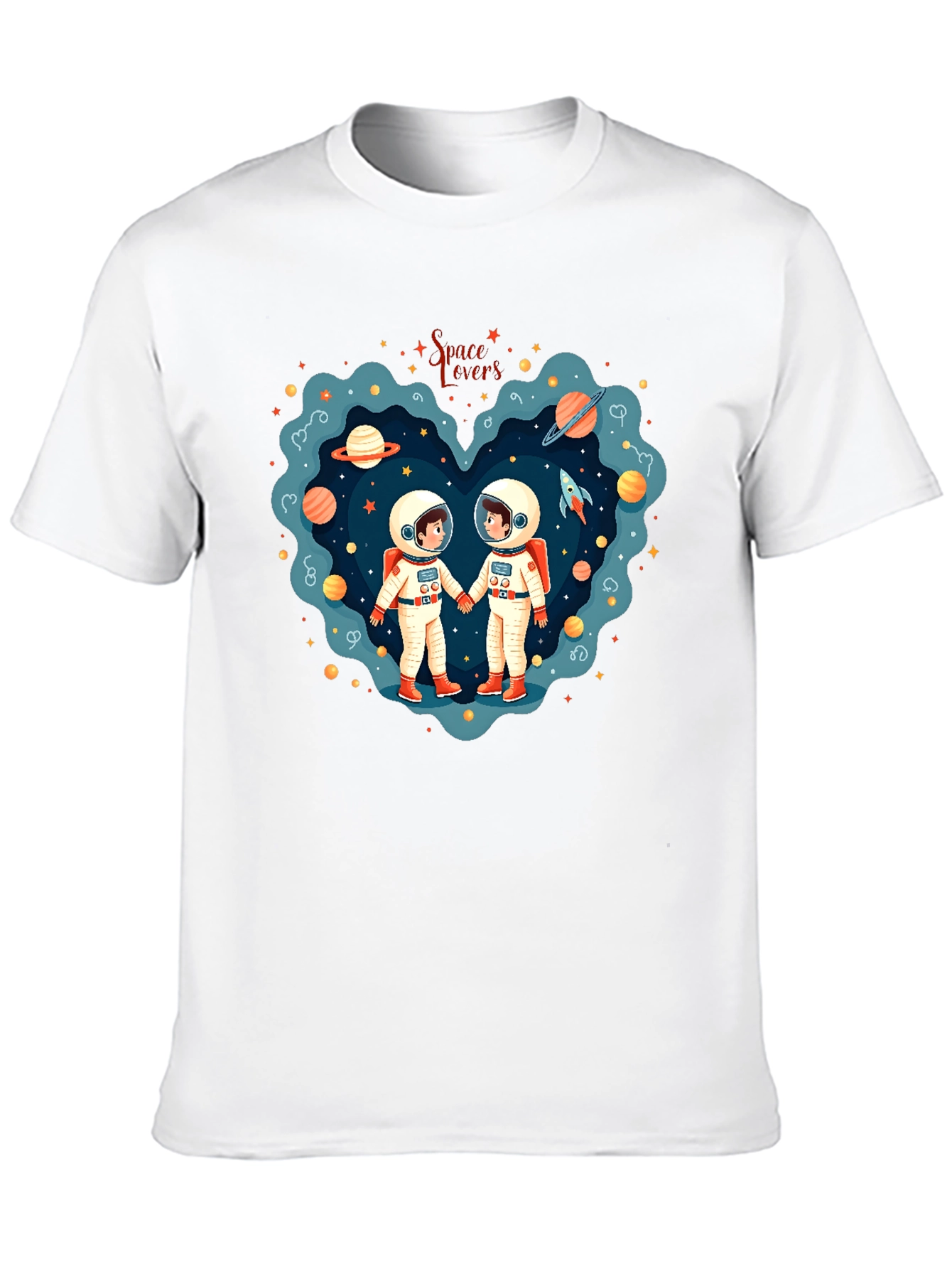 Space Lovers T-Shirt - Astronaut Couple Design