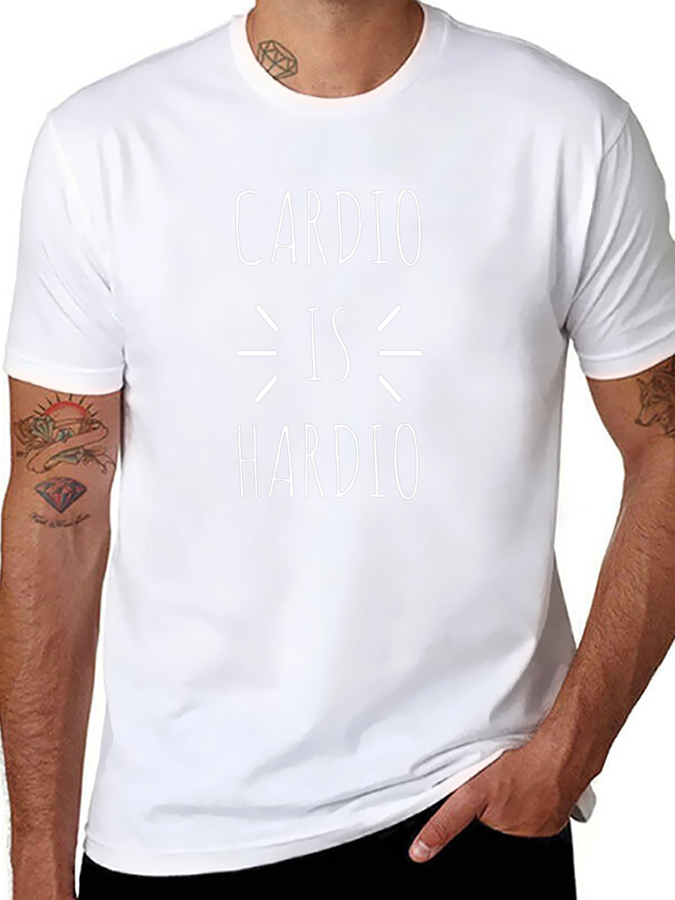 Cardio Is Hardio Graphic Tee - Black Cotton T-Shirt
