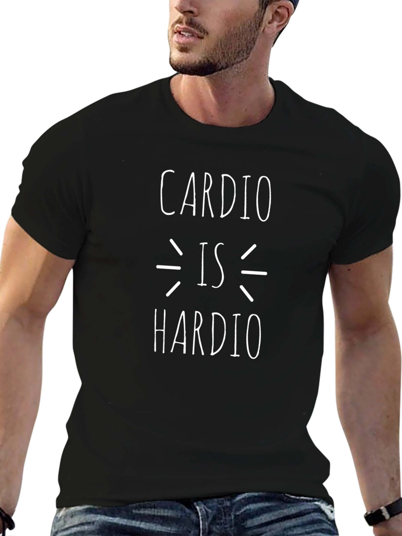 Cardio Is Hardio Graphic Tee - Black Cotton T-Shirt