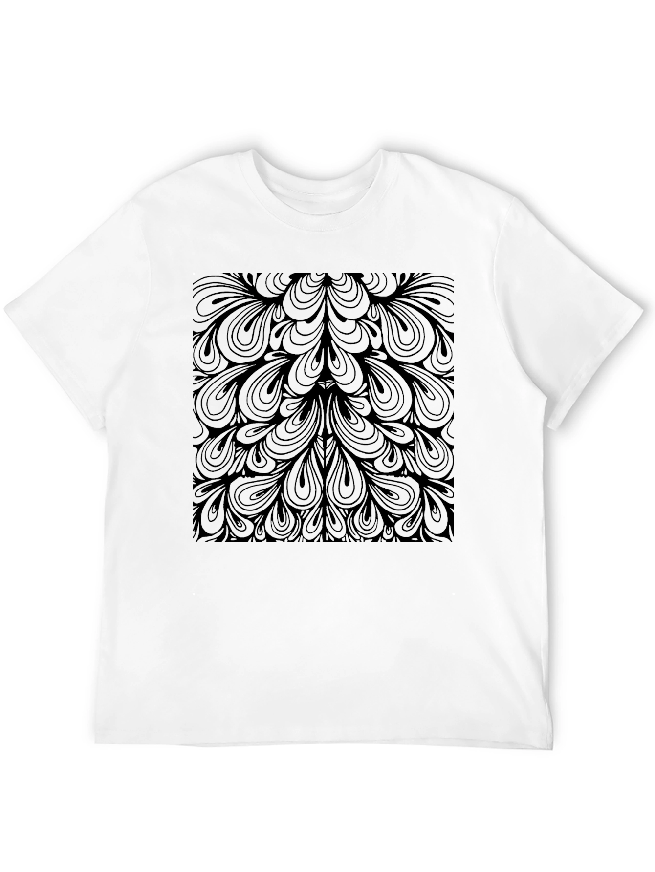 Abstract Pattern Graphic Tee - Black Cotton Blend
