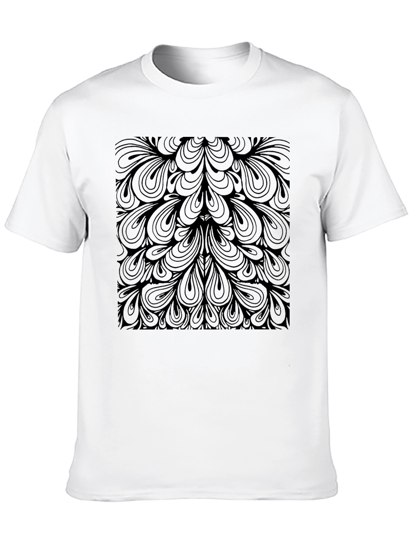 Abstract Pattern Graphic Tee - Black Cotton Blend
