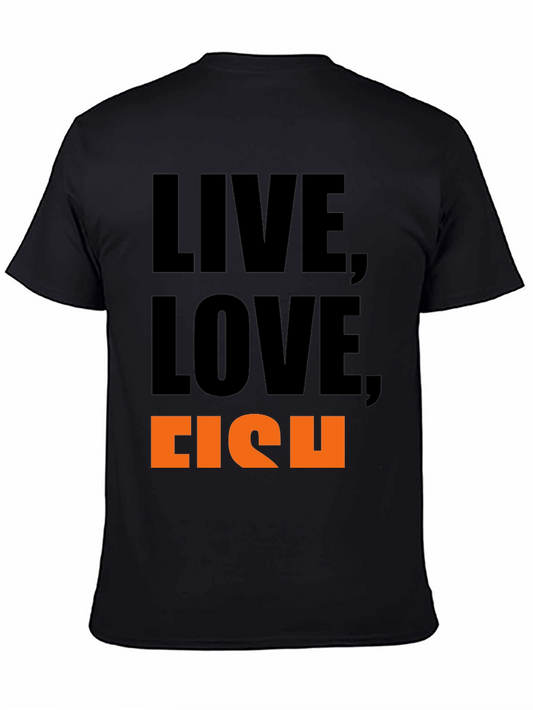 Live Love Fish Graphic Tee - Black