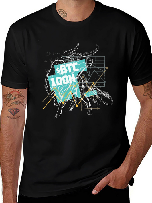 BTC 100K Bull Run Graphic Tee - Crypto Investor T-Shirt