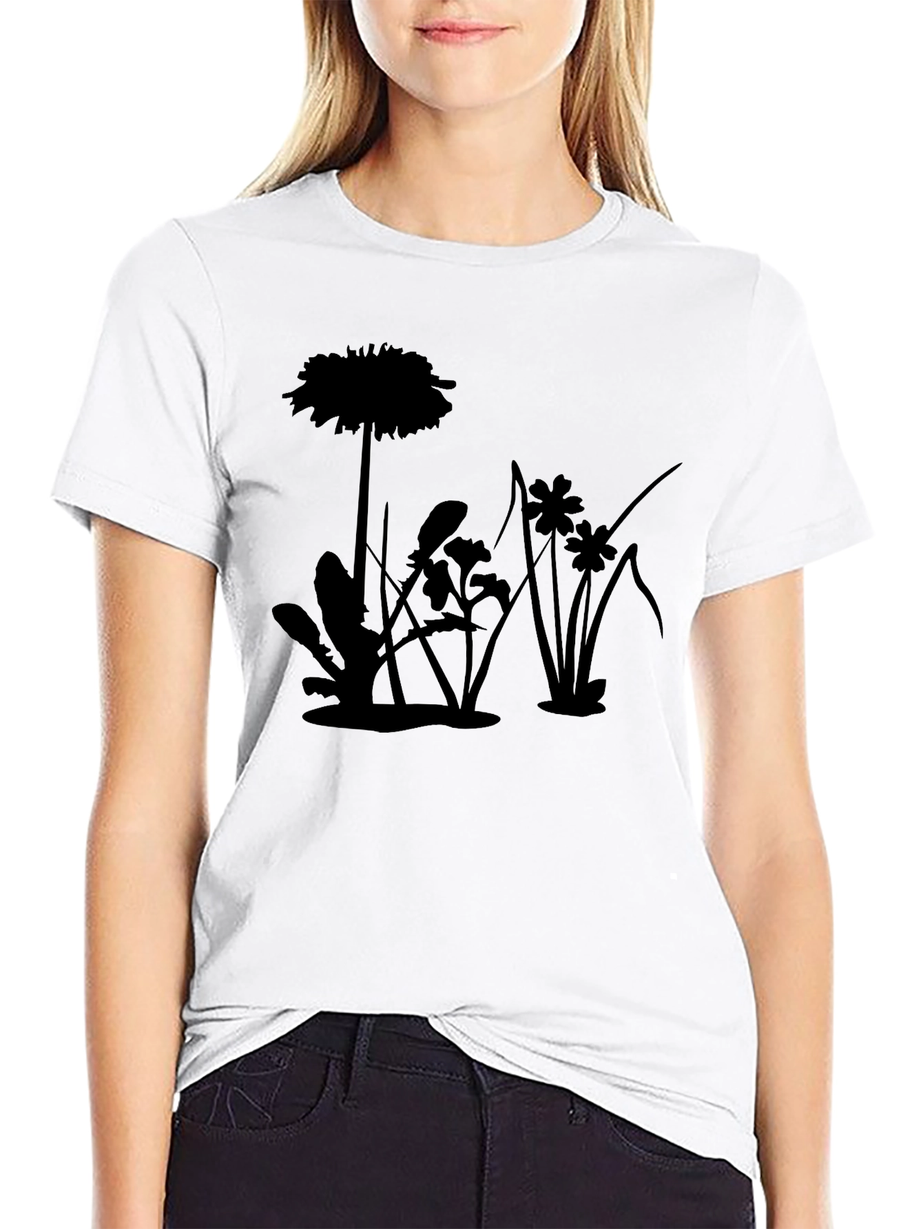 Botanical Silhouette Black T-Shirt