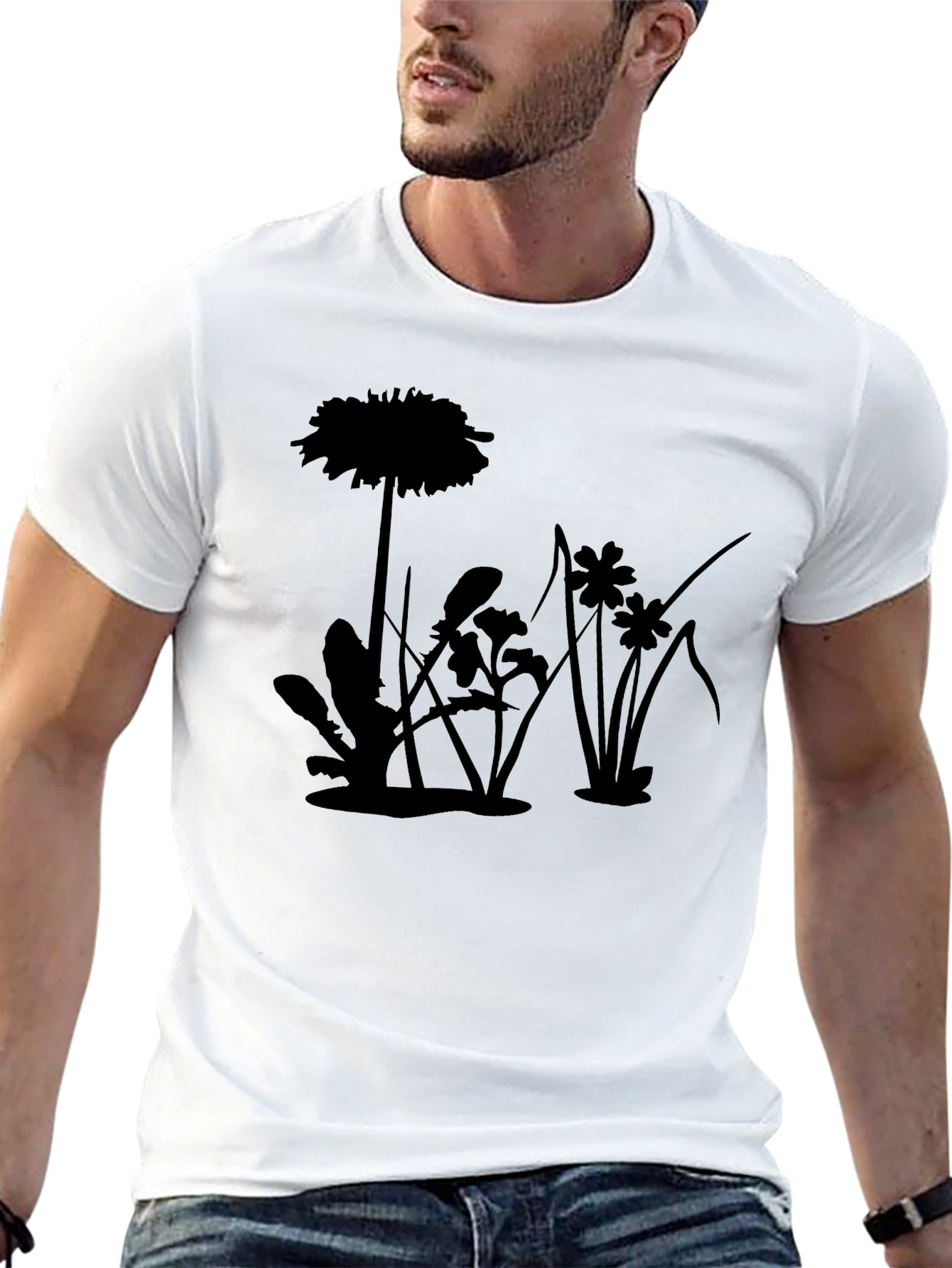Botanical Silhouette Black T-Shirt