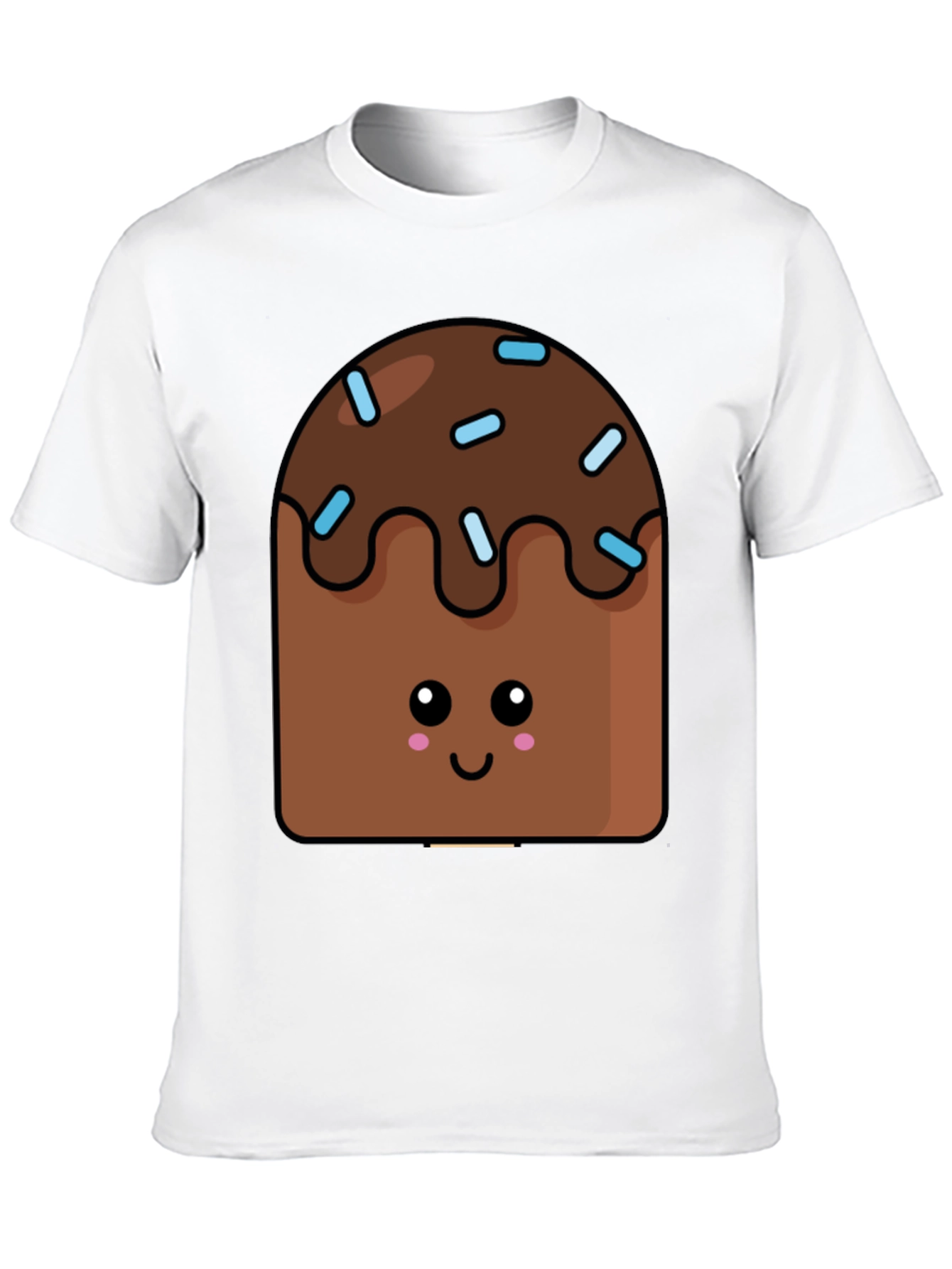 Cute Kawaii Cake Graphic Tee - Unisex Black T-Shirt