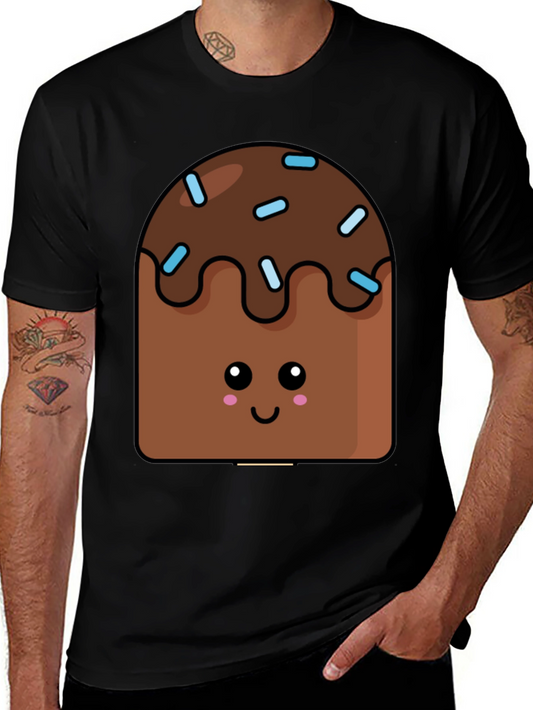 Cute Kawaii Cake Graphic Tee - Unisex Black T-Shirt