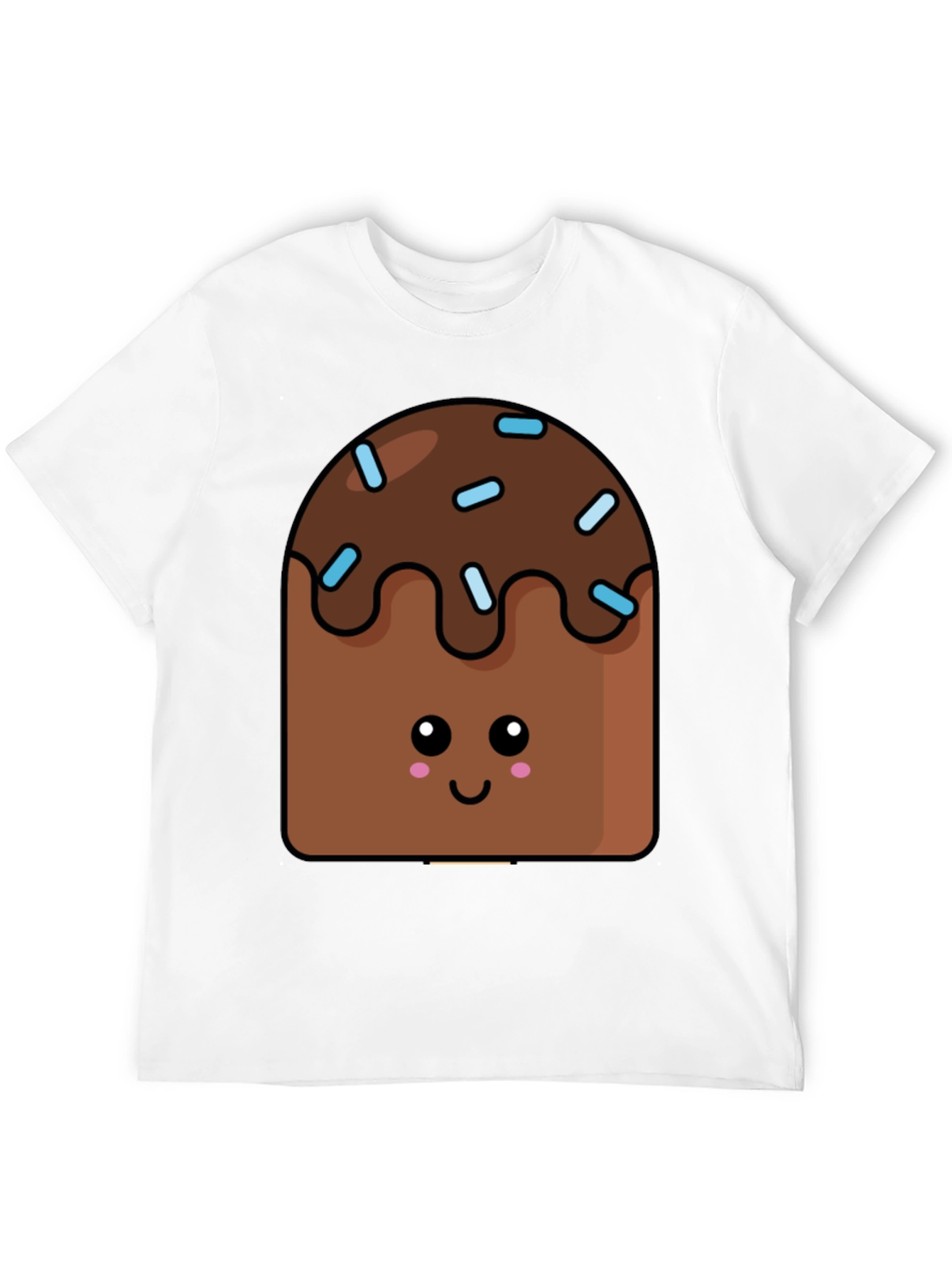 Cute Kawaii Cake Graphic Tee - Unisex Black T-Shirt