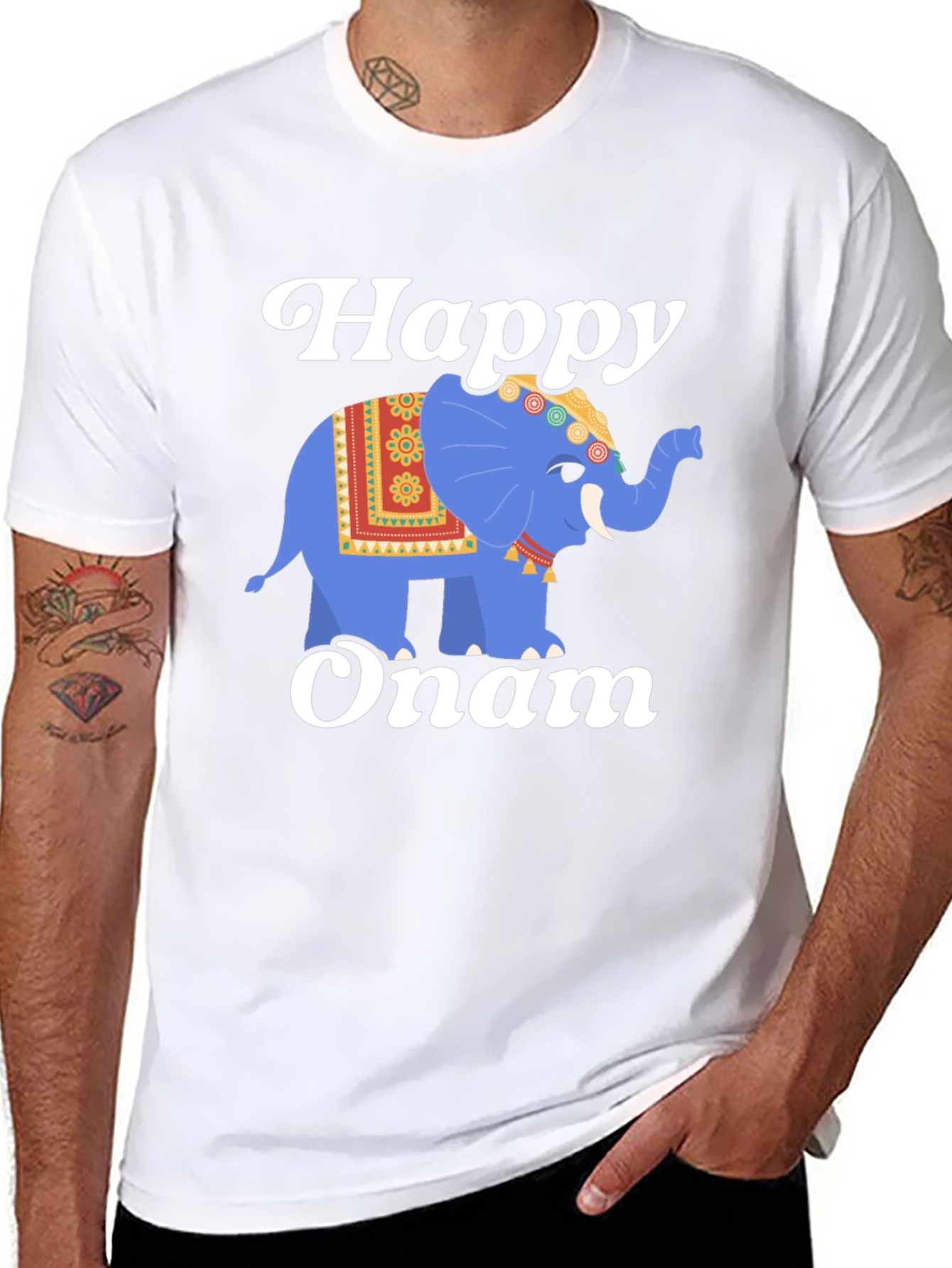 Happy Onam Elephant Graphic Tee
