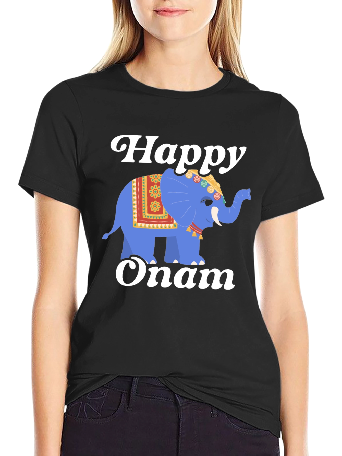 Happy Onam Elephant Graphic Tee