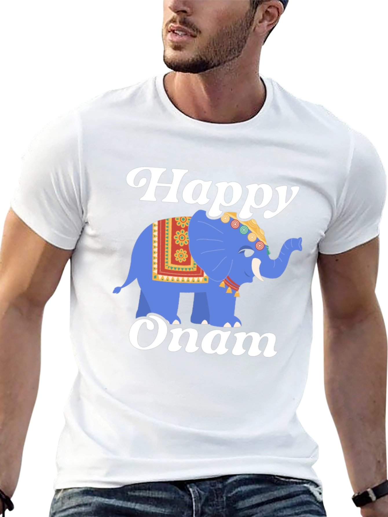 Happy Onam Elephant Graphic Tee