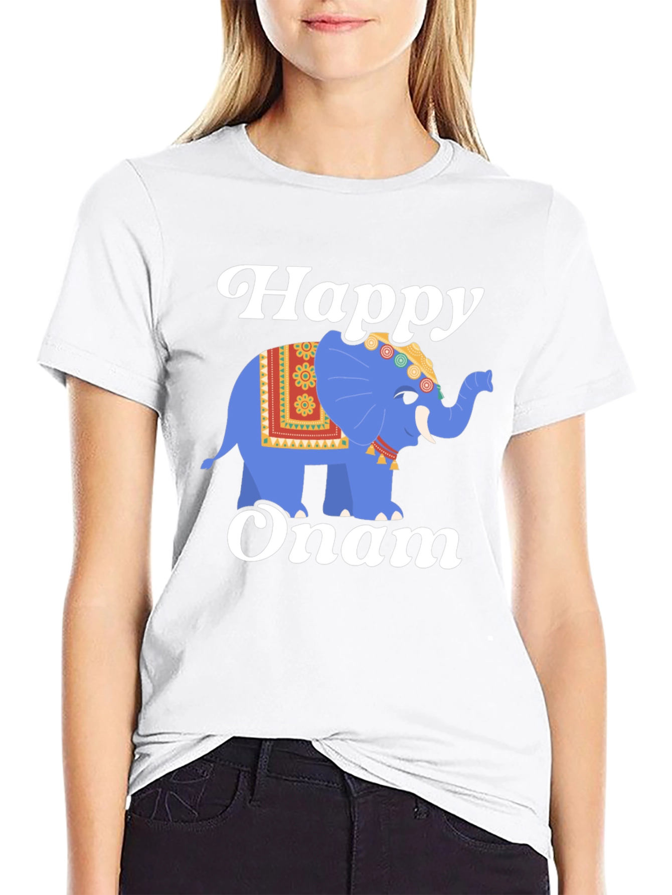 Happy Onam Elephant Graphic Tee